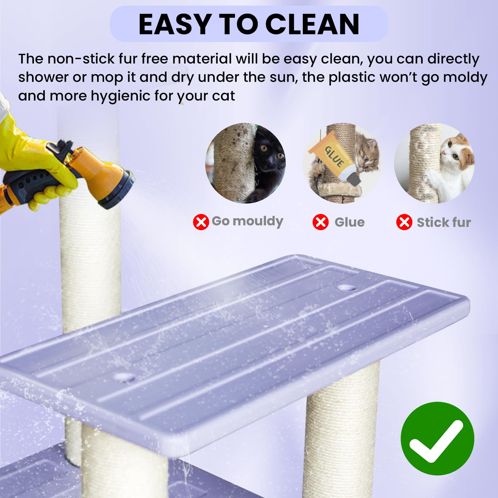 Maohegou 46 Inches Outdoor Cat Tower, Large Multi Level Cat Tree With Big Polypropylene Rope Scratching Posts For Indoor And Out