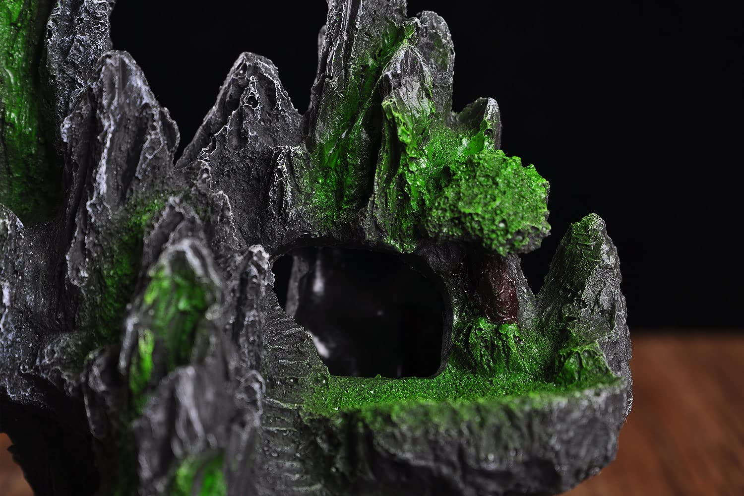 Ibwell Aquarium Ornament Rock Cave Landscape, Artificial Mountain Hill View Stone With Moss, Fish Tank Decoration