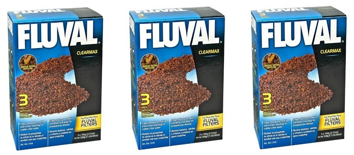 (9 Pack) Fluval ClearMax Phosphate Remover Filters, 3.5 Ounces Each (3 Packages with 3 Filters Per Package)