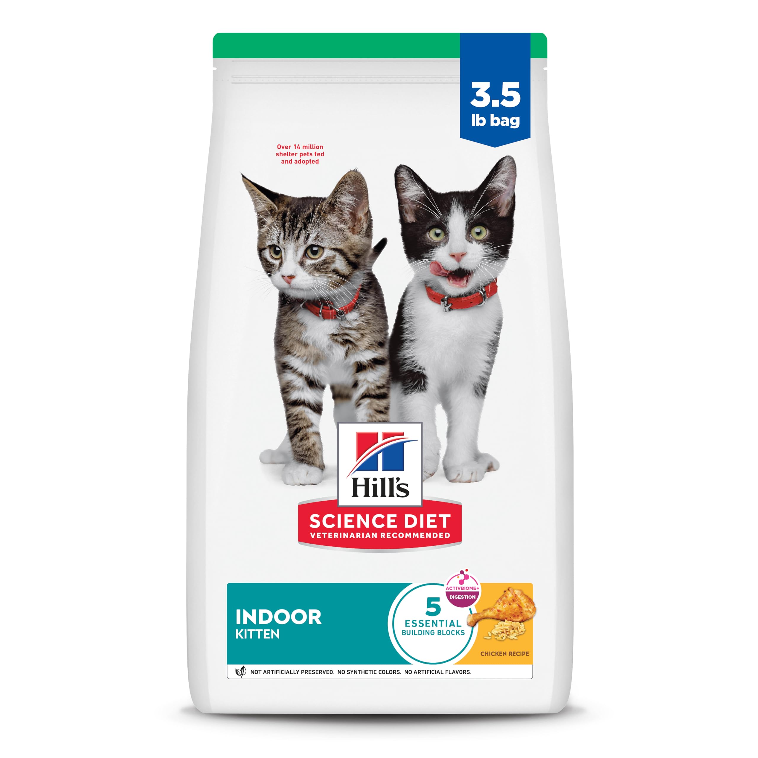 Hills Science Diet Indoor, Kitten, Easy Litter Box Cleanup, Dry Cat Food, Chicken Recipe, 3.5 lb Bag
