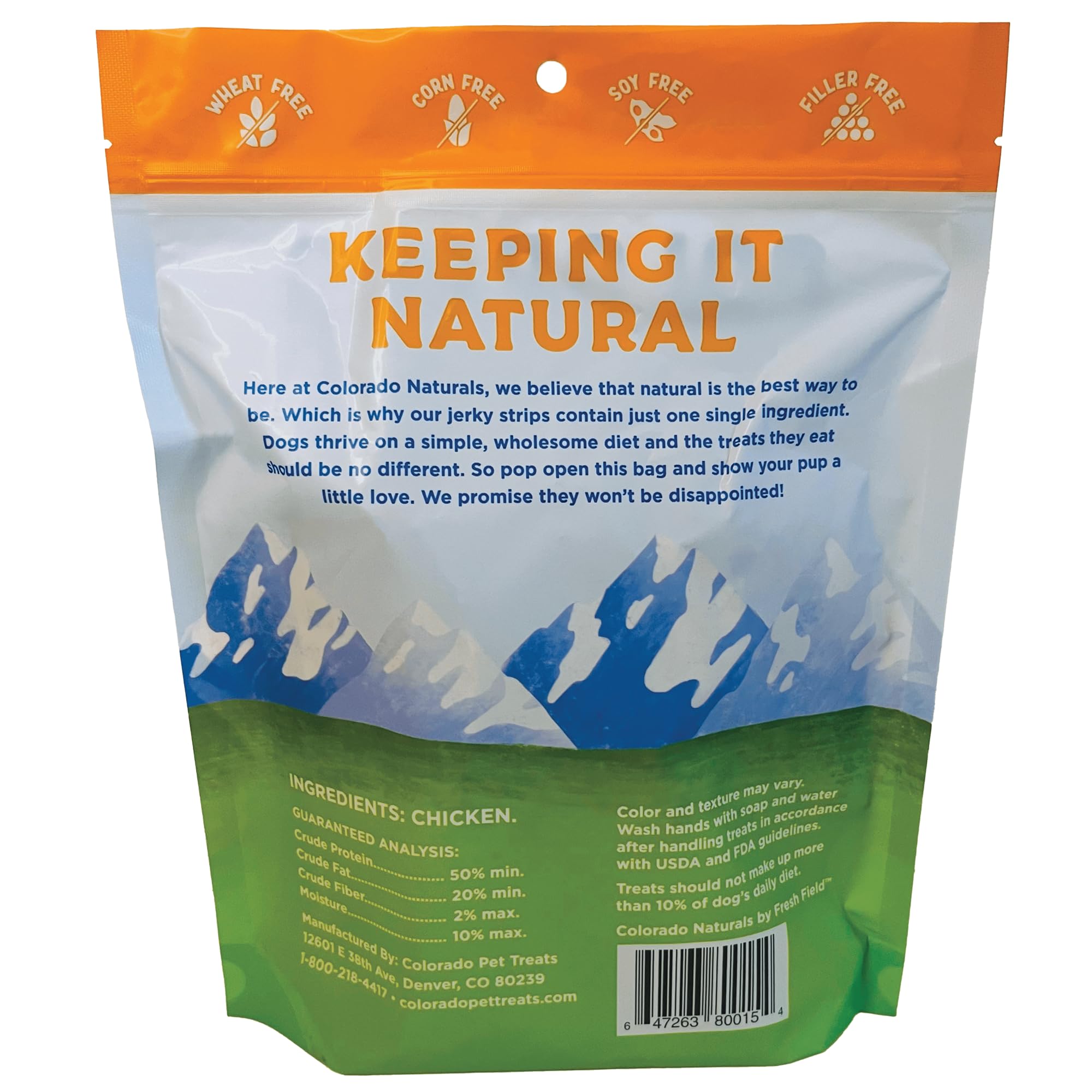 Colorado Naturals Chicken Jerky Strips Dog Treats – All-Natural, 16 oz, Made in USA, No Fillers, Promotes Bone & Joint Health