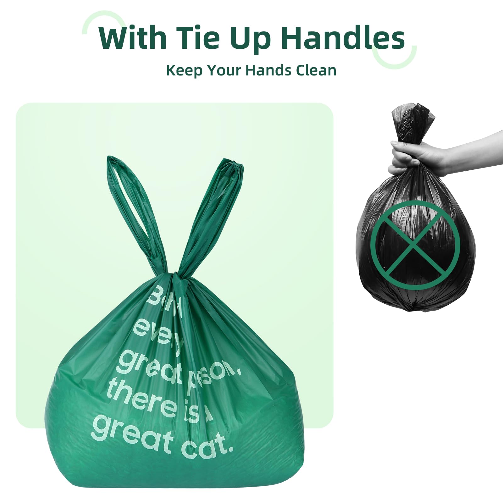 125 Count Cat Poop Bags With Handles, Disposal Litter Bags For Pet Poop, Extra-Thick Kitty Cat Waste Bags Easy Tie Leak-Proof St