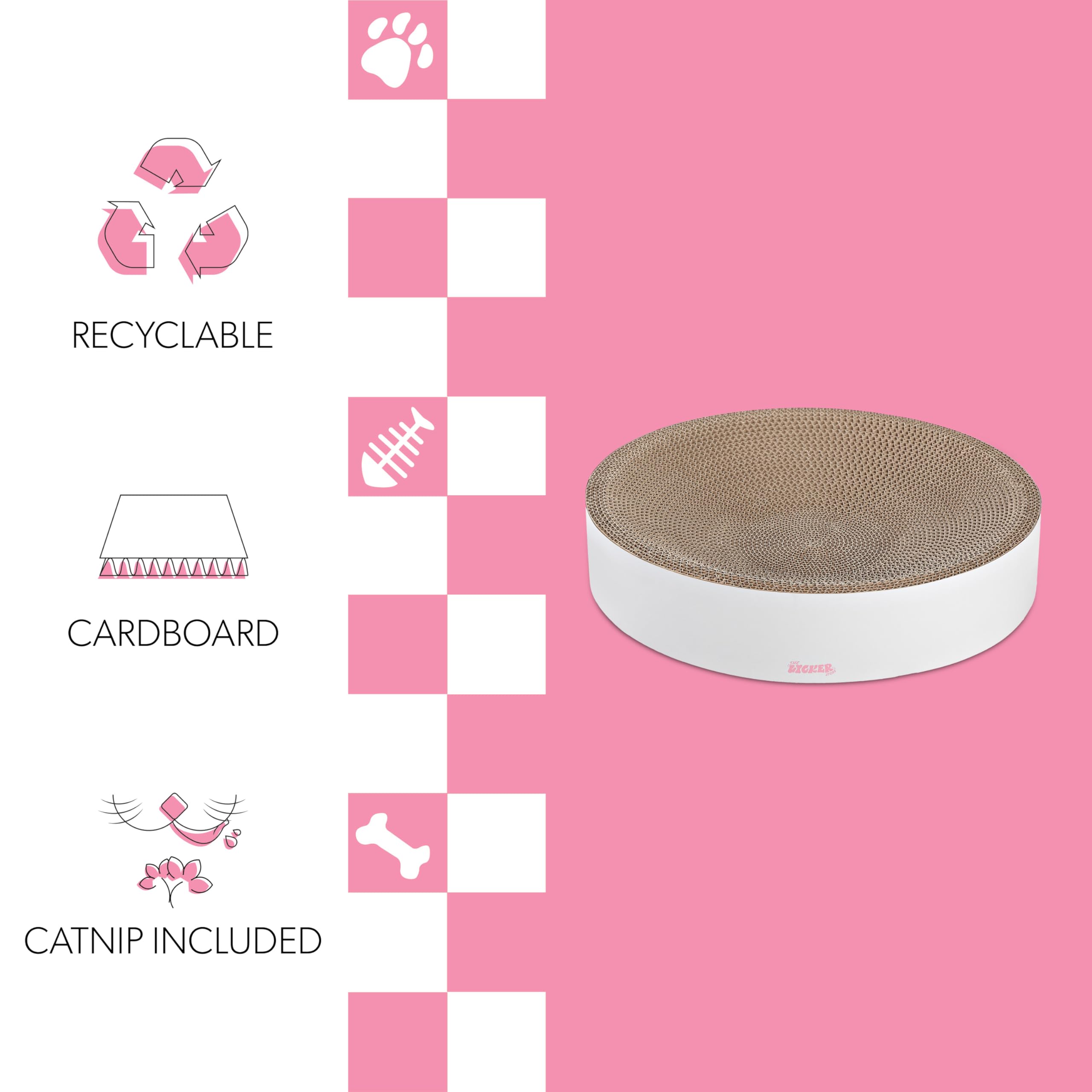 The Licker Store Csr1010I Nelson 20.13'' Modern Cardboard Round Bowl Cat Scratcher With Catnip, Cloud