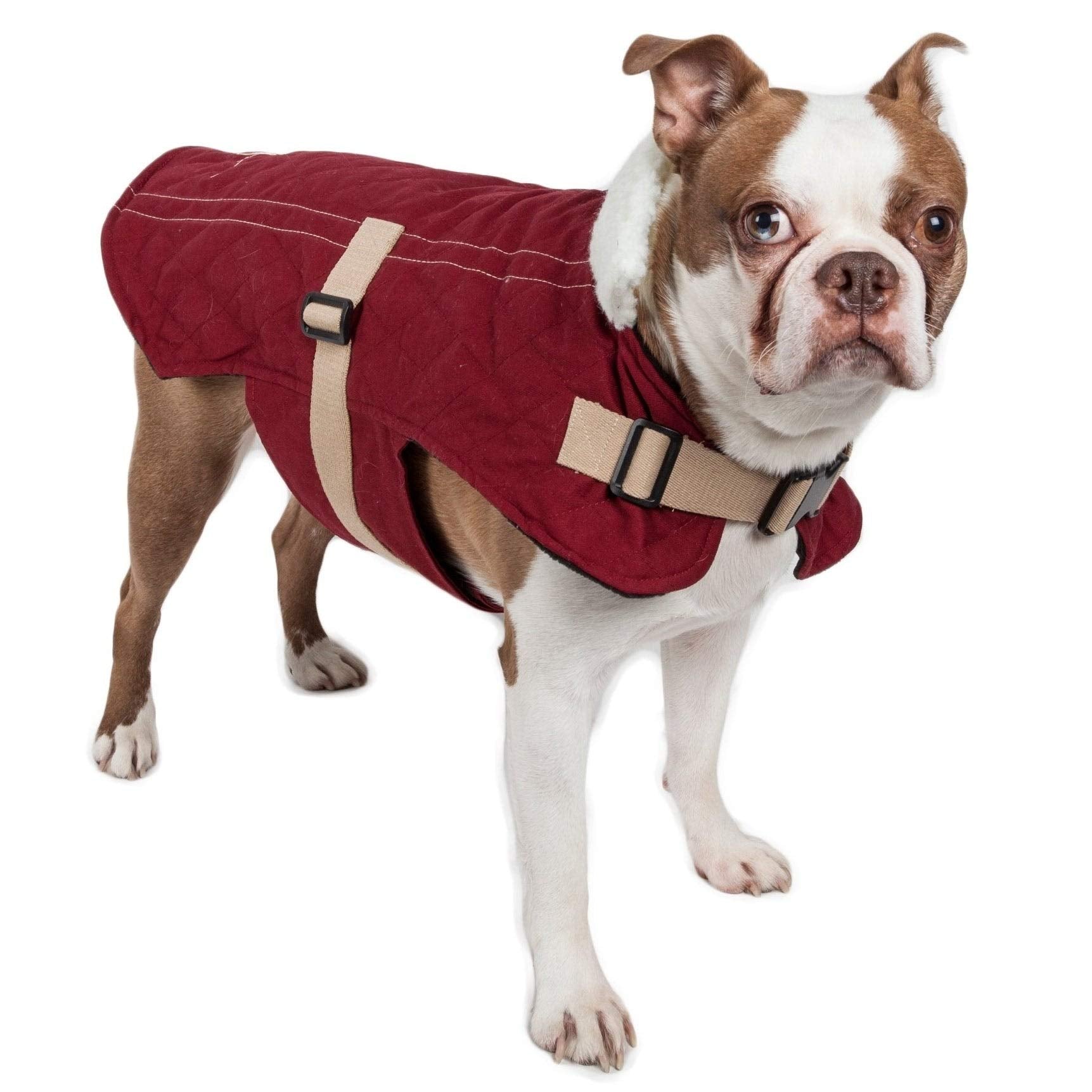 Touchdog 'Sherpa-Bark' Original Designer Fashion Pet Dog Coat Jacket, Small, Dark Pink