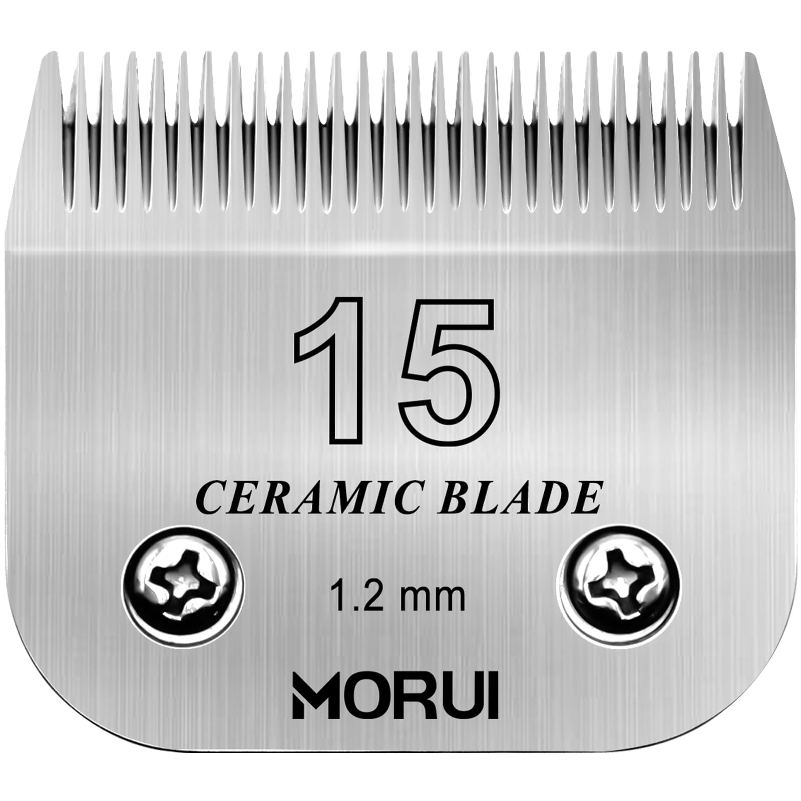Morui 15 Cut Length 3/64''(1.2Mm) Detachable Ceramic Pet Dog Clipper Blades Compatible With Most Andis,Oster A5 Wahl Km Series C