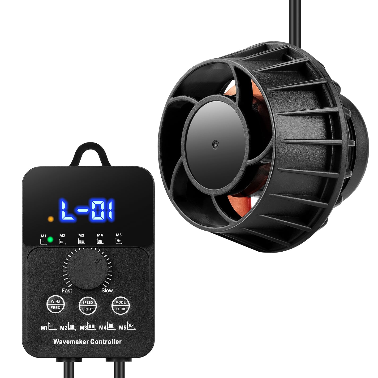 JEREPET 3400GPH Aquarium Wave Maker DC24V Power head with Magnetic Mounting,Wavemaker with Controller for 100-200 Gallon Fish Ta