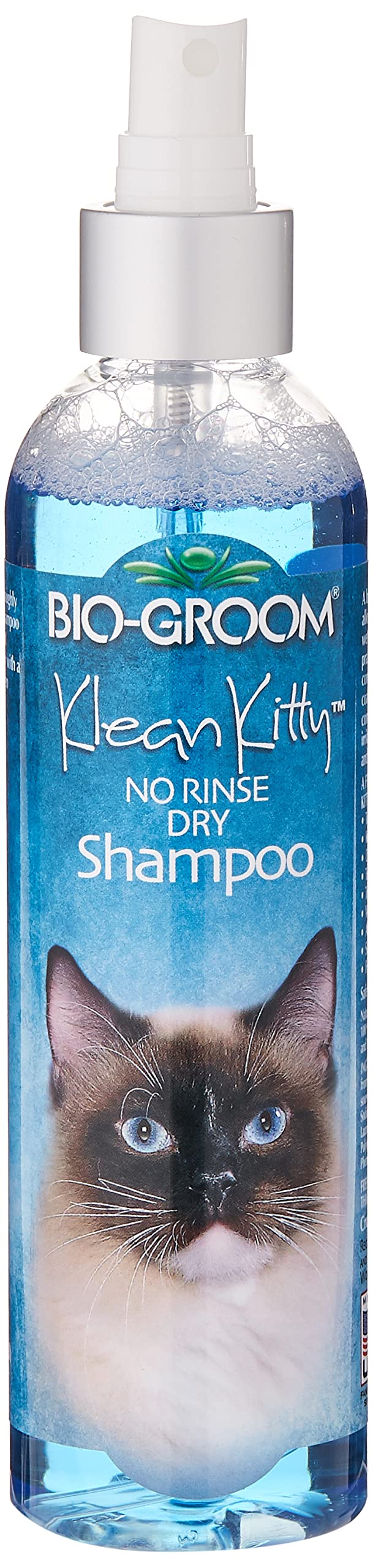 Bio-Groom Klean Kitty Waterless Cat Shampoo - No-Rinse, Cat Bathing Supplies, Kitten Wash, Cat & Dog Grooming Supplies, Cruelty-Free, Made In Usa, Dry Shampoo Spray, Cat Products - 8 Fl Oz 1-Pack