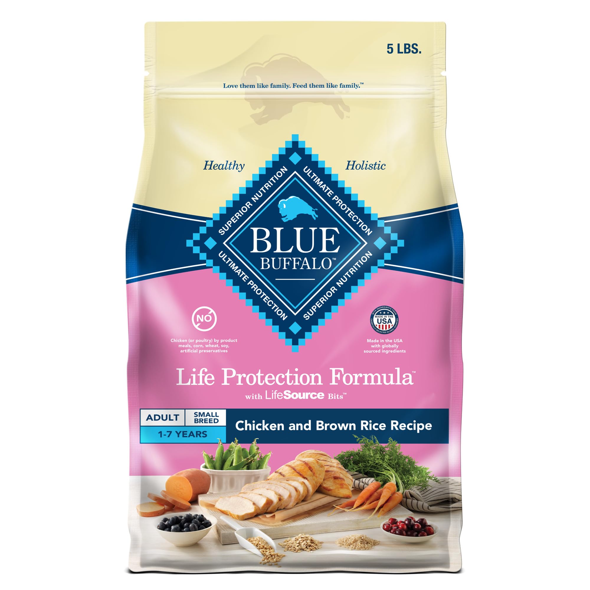 Blue Buffalo Life Protection Formula Adult Small Breed Dry Dog Food, Supports High Energy Needs, Made with Natural Ingredients, 