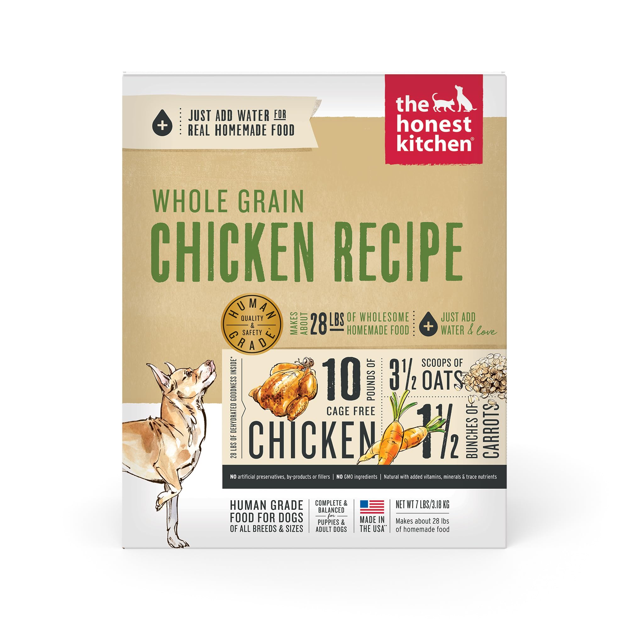 The Honest Kitchen Dehydrated Whole Grain Chicken Dog Food, 7 lb Box