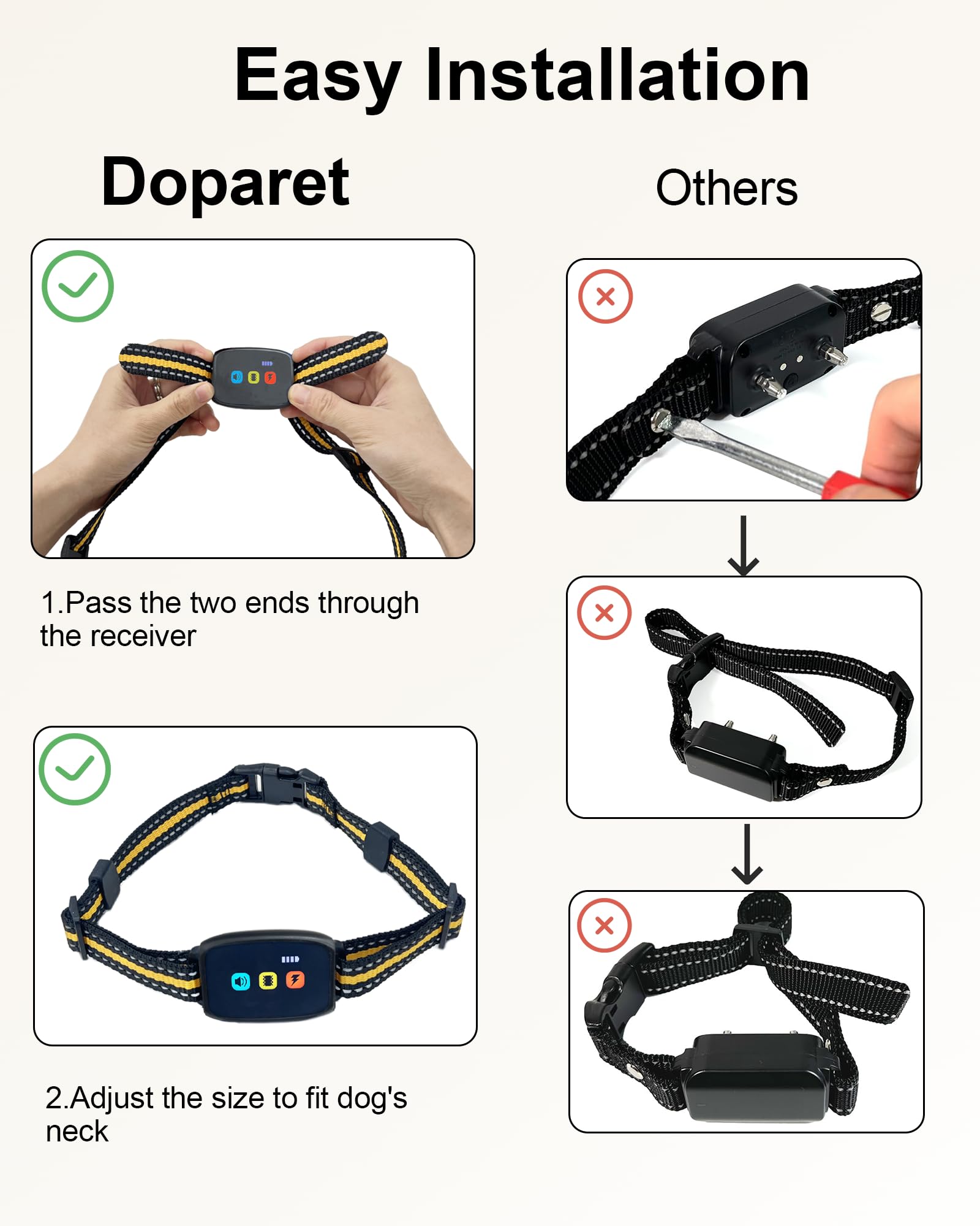 Reflective Replacement Collar Strap, Durable Nylon Adjustable E-Collar Strap For Dog Gps, Training, And Bark Receiver Collars, C