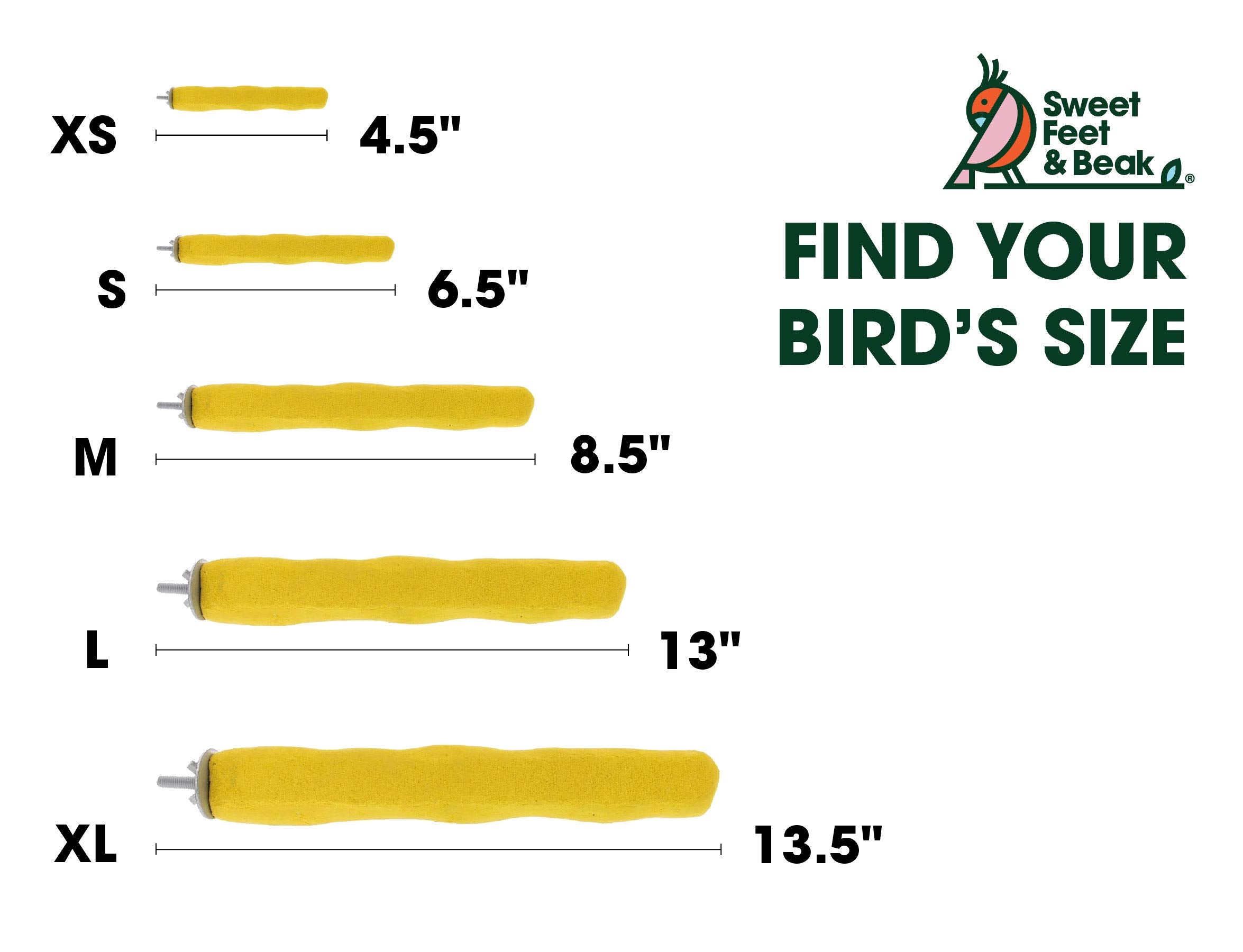 Sweet Feet and Beak Comfort Grip Safety Perch for Bird Cages - Pedicure Perch for Birds to Keep Nails and Beaks in Top Condition