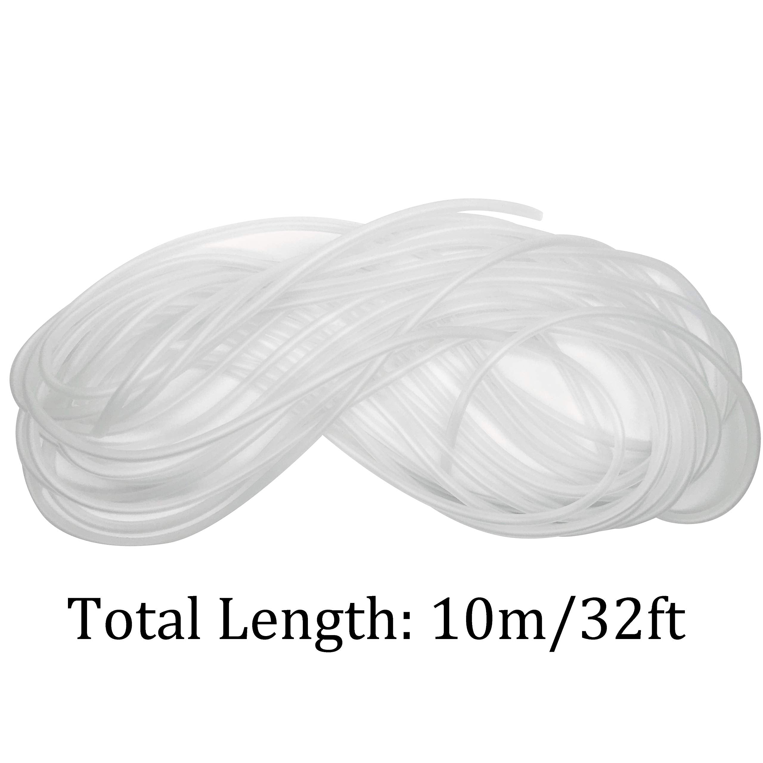 Nge Flexible Air-Line Tubing For Aquarium, 10Meter/ 33Ft 4Mm Id X 6Mm Od Silicone Tube With 7 Suction Cups