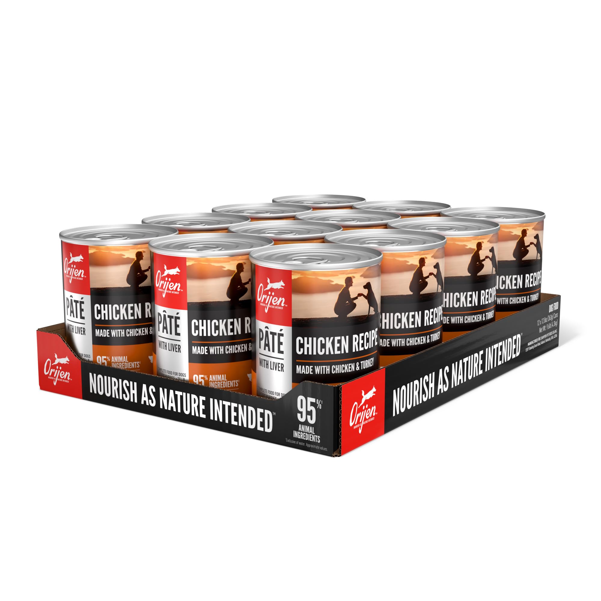 ORIJEN Pate Wet Dog Food Chicken Recipe with Liver 12.8oz Cans (12 Count)