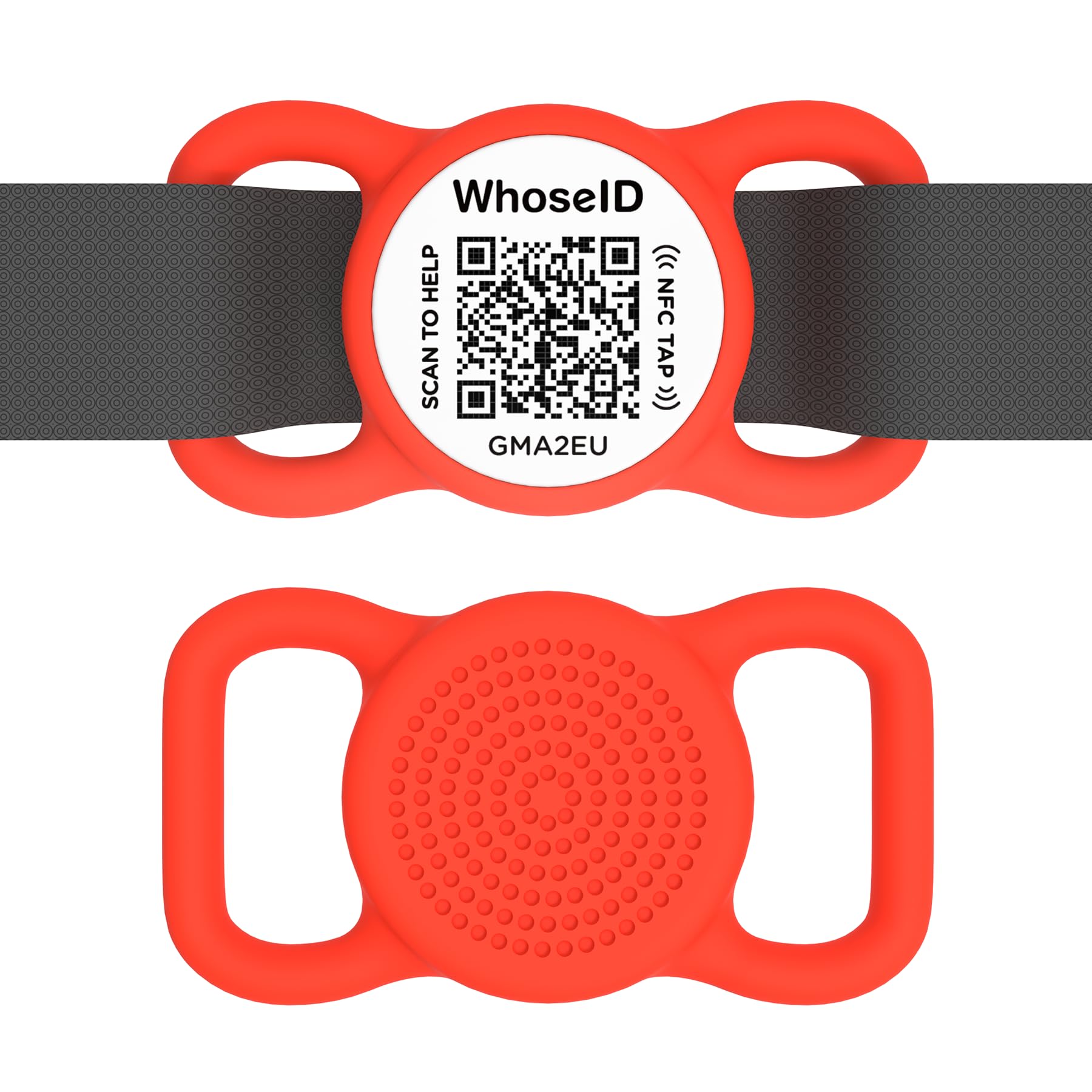 WhoseID QR Code Dog Tag with NFC, Personalized Pet ID Tag, Silent Silicone Dog ID Tag, Modifiable Pet Online Profile, Multiple E