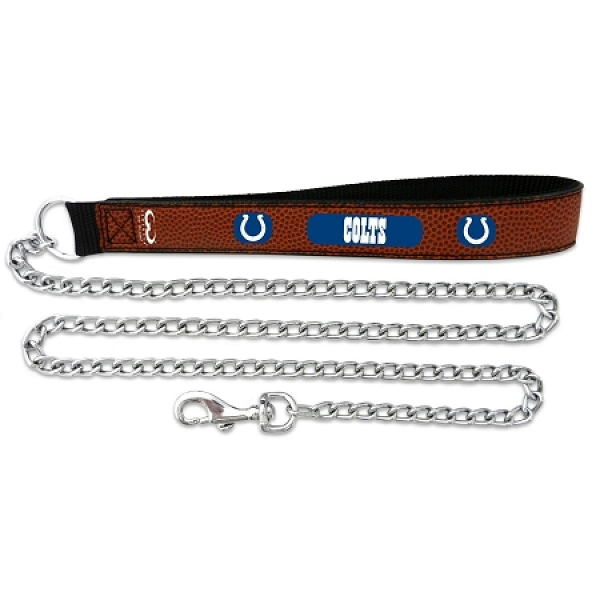 NFL Indianapolis Colts Football Leather 3.5mm Chain Leash, Large