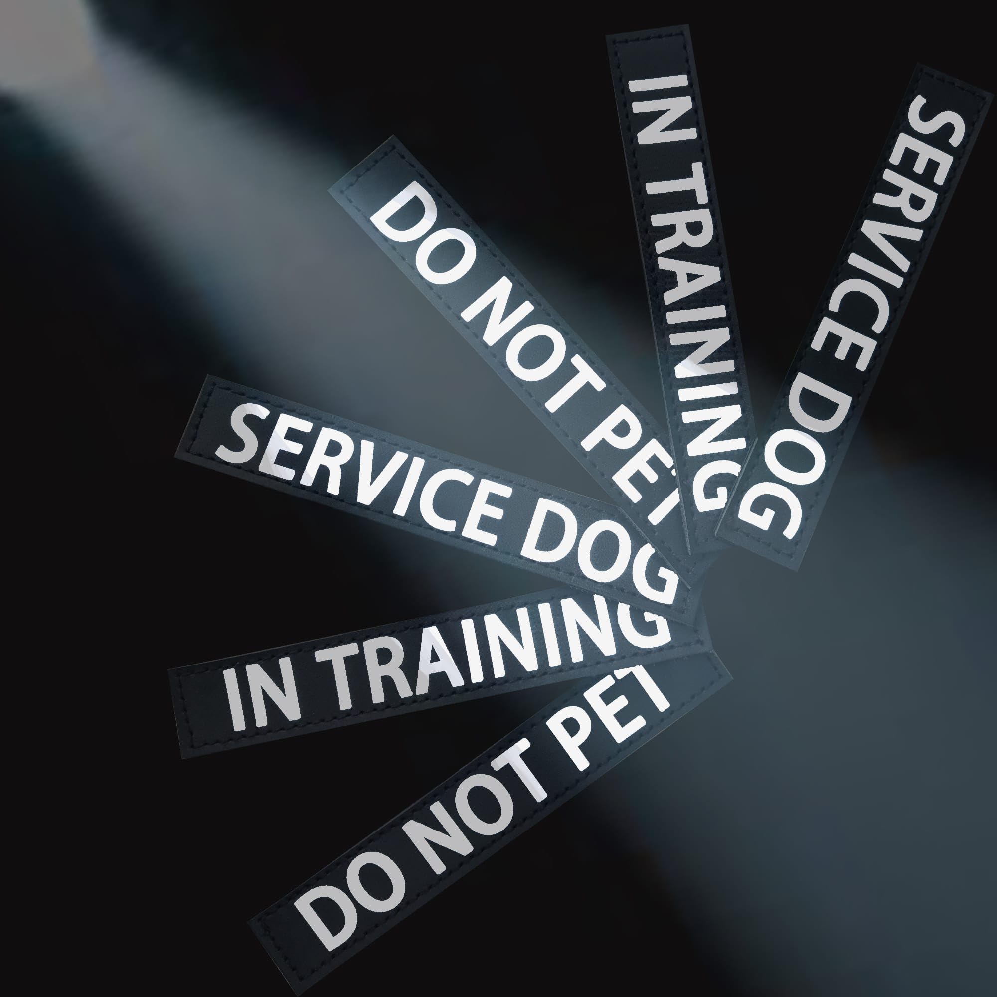 6 Pack Reflective Service Dog Patches, In Training Patches With Hook And Loop, Removable Do Not Pet Dog Patches For Harness
