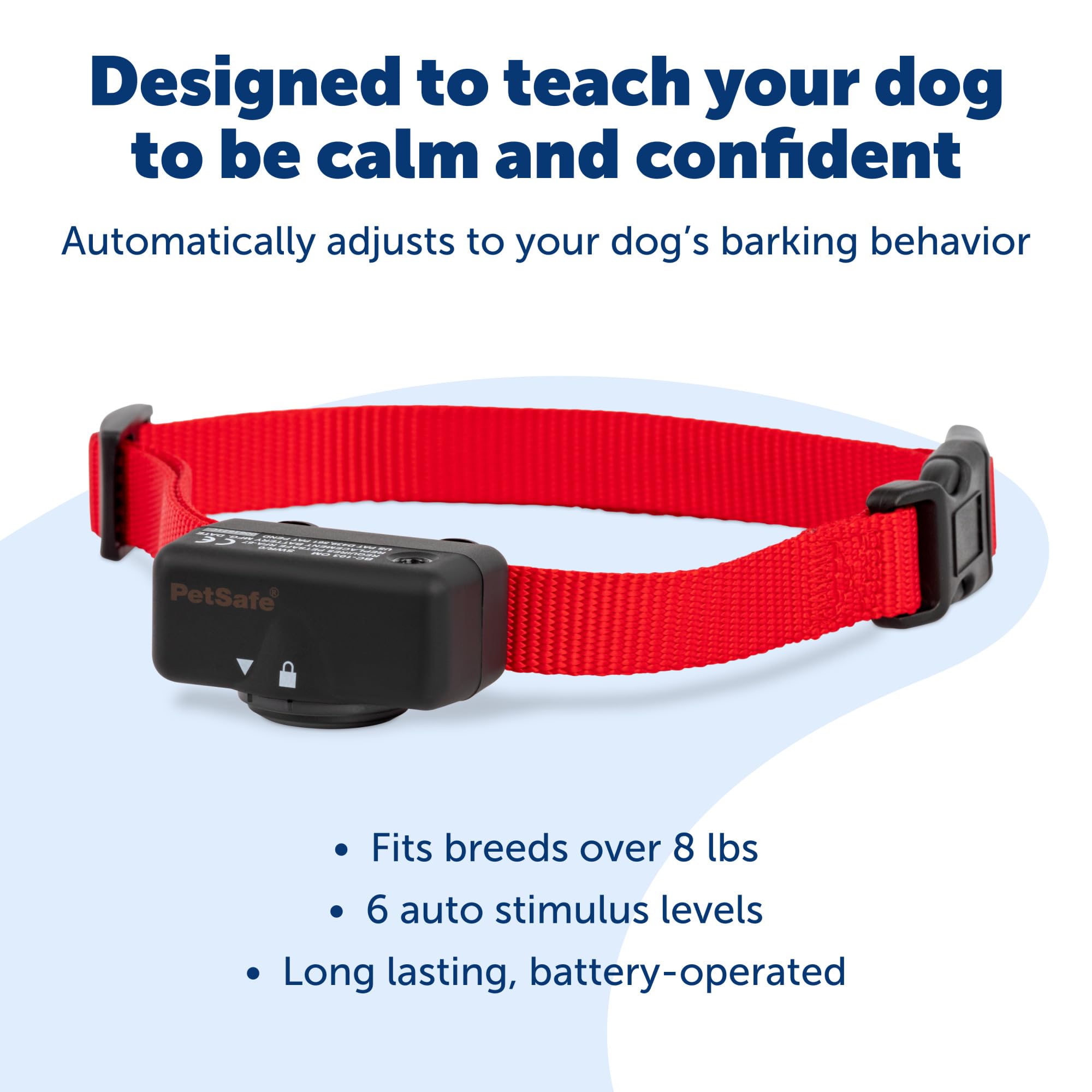 Petsafe Basic Bark Control Collar For Dogs 8 Lb. And Up, Anti-Bark Training Device, Breeds, Waterproof, Static Correction, Canine - Automatic Dog Training Collar To Decrease Barking