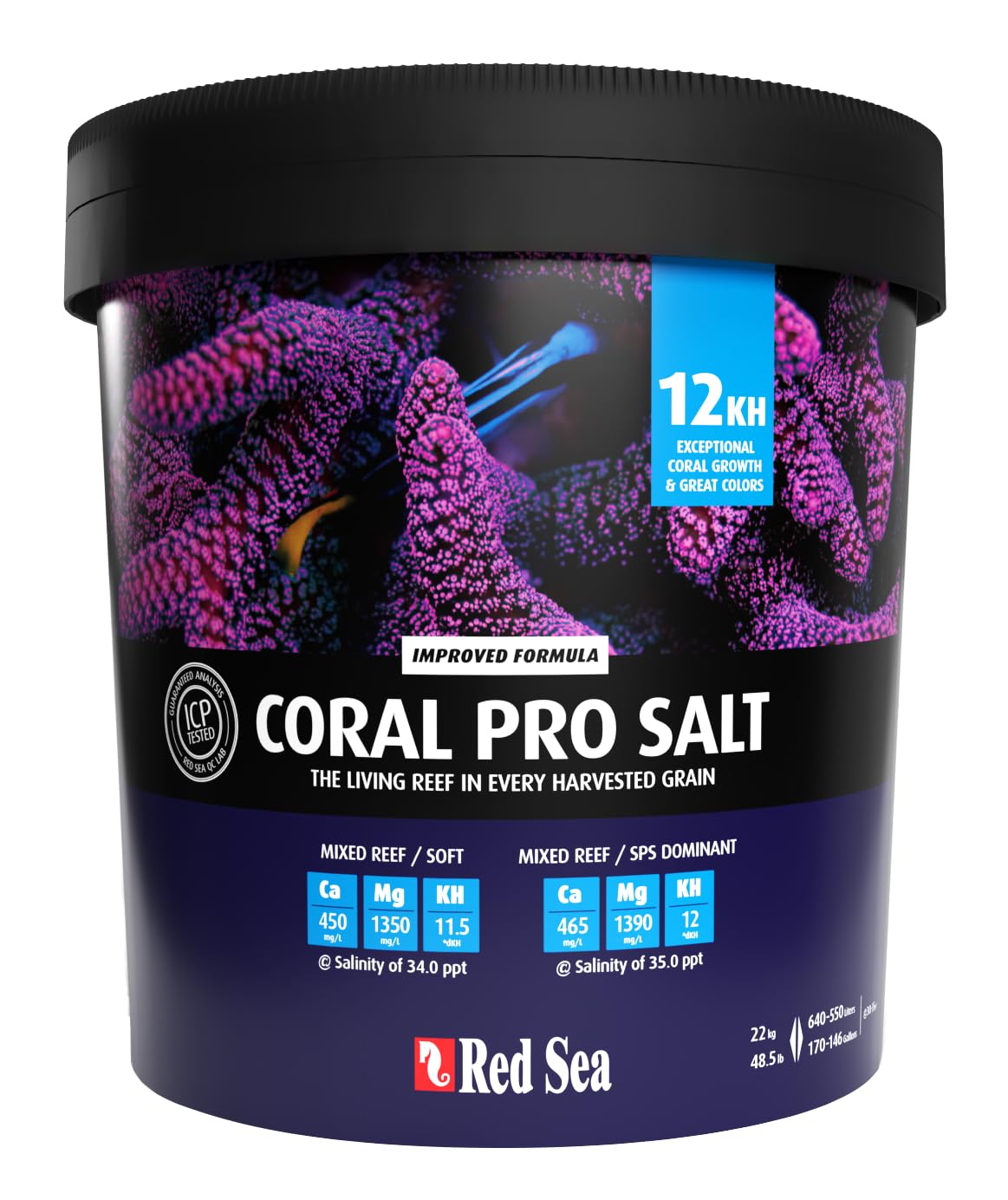 Red Sea Fish Pharm ARE11230 Coral Pro Marine Salt for Aquarium, 175-Gallon