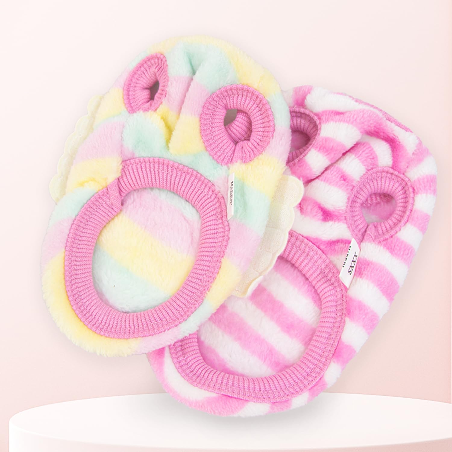 2 Pack Cute Warm Puppy Sweaters for Chihuahua & Teacup Dogs - Extra Small Dog Clothes - Pink Fleece Winter Pet Outfit (Pink, XXX