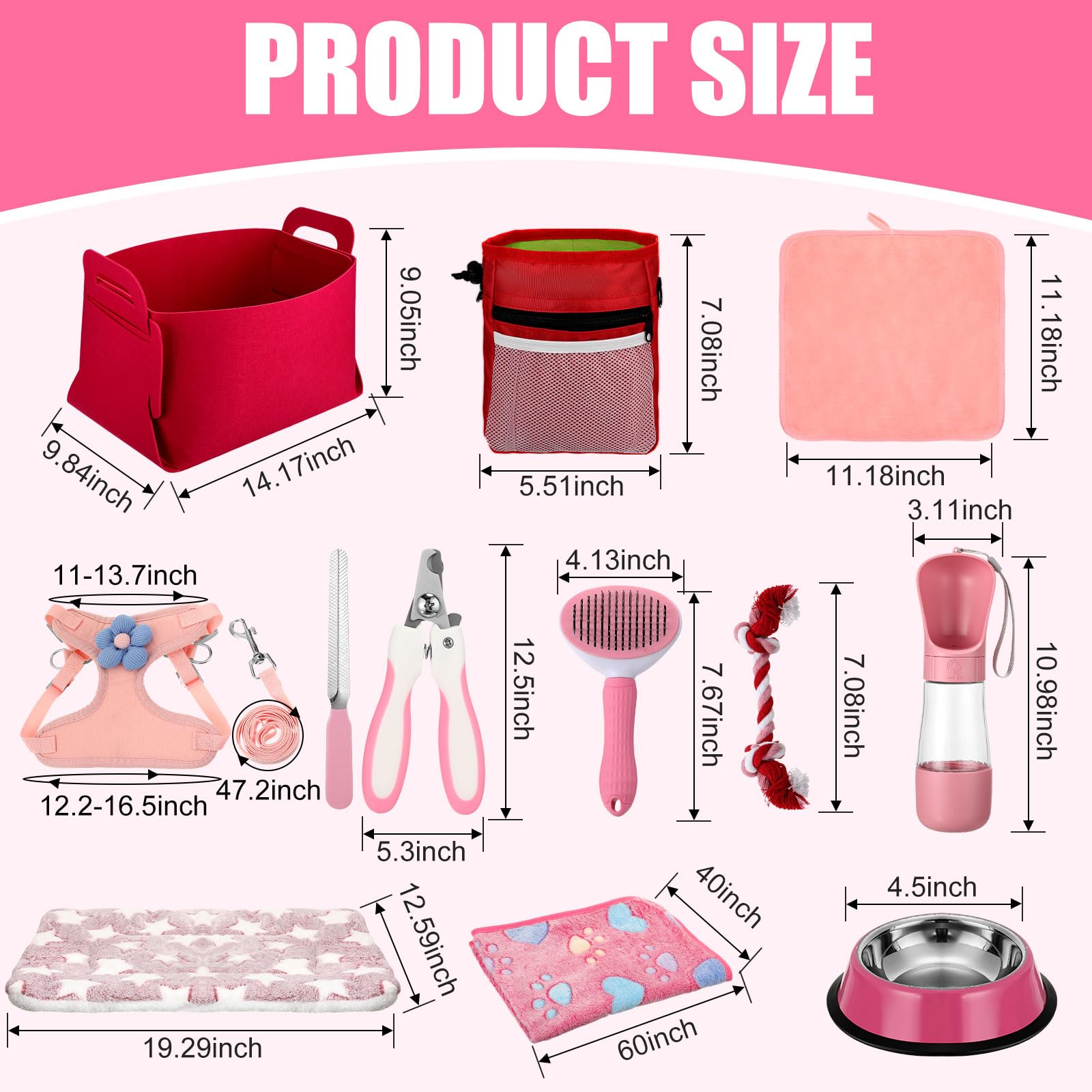 Abbylike 50 Pcs Puppy Starter Kit For Small Dogs Essentials Includes Leash, Bowls, Teeth Brushes, Water Bottle, And More Puppy A