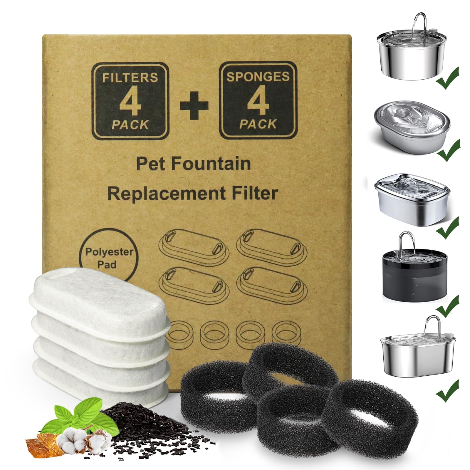 Cat Water Fountain Stainless Steel With Water Level Window,108Oz/3.2L Cat Fountain Quiet Automatic Pet Water Fountain For Cats And Small Dogs