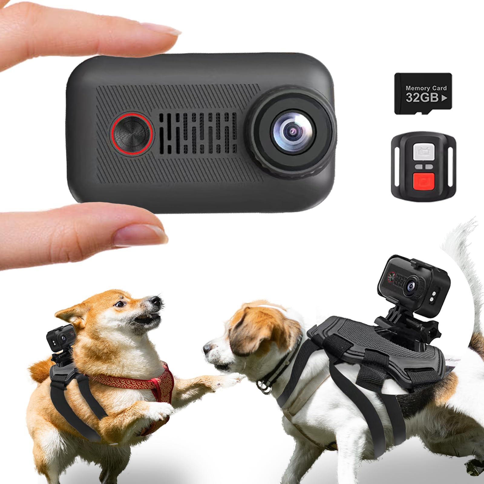 2K Pet Collar Camera With 32Gb Sd Card Dog Collar Camera, 20Mp Wifi Petcamera,Accessories Newly Upgraded With Remote