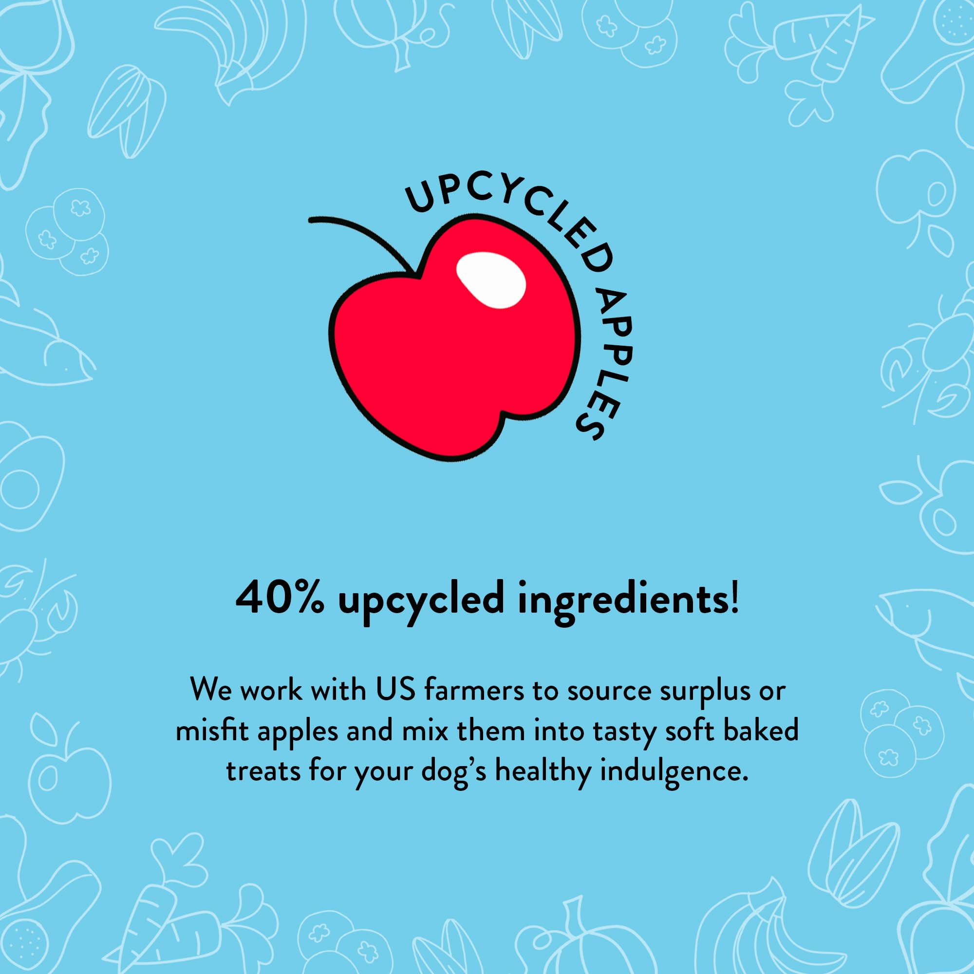 SHAMELESS PETS Natural Grain Free Dog Treats | Made in The USA from Upcycled Food Ingredients (Apple)