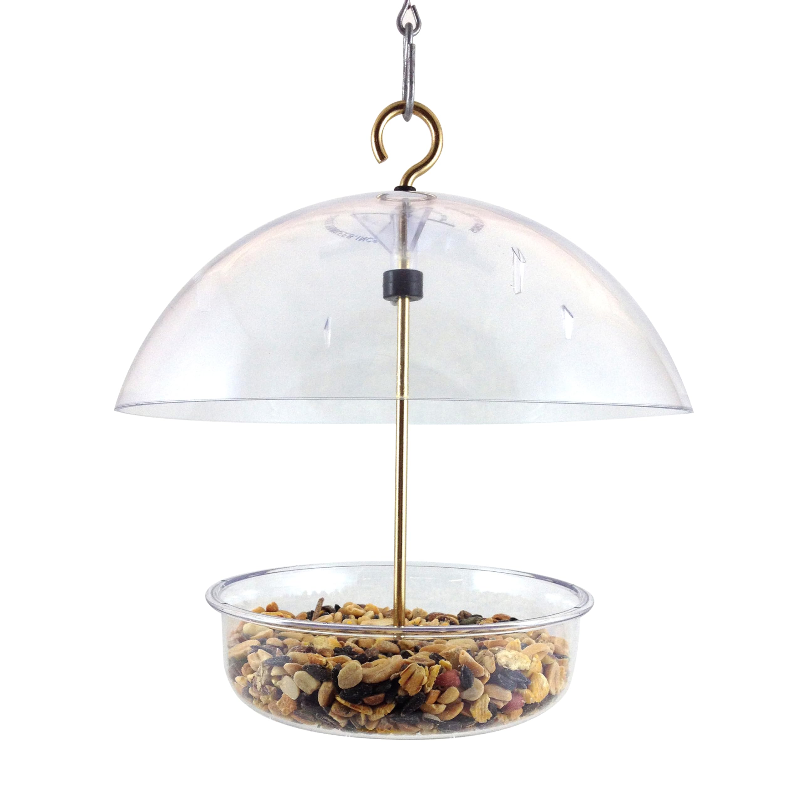 Droll Yankees Seed Saver Platform Feeder, Birdseed, Fruit, Suet, or Mealworms, 10-Inch Dome