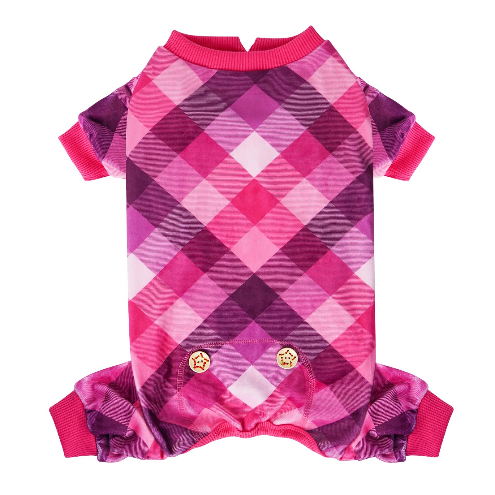 Kyeese Dog Pajamas Plaid Dog Pajamas For Small Dogs Boy Girl Comfy Pet Clothes Lightweight Pjs Stretchy Onesie Velvet Doggie Jam