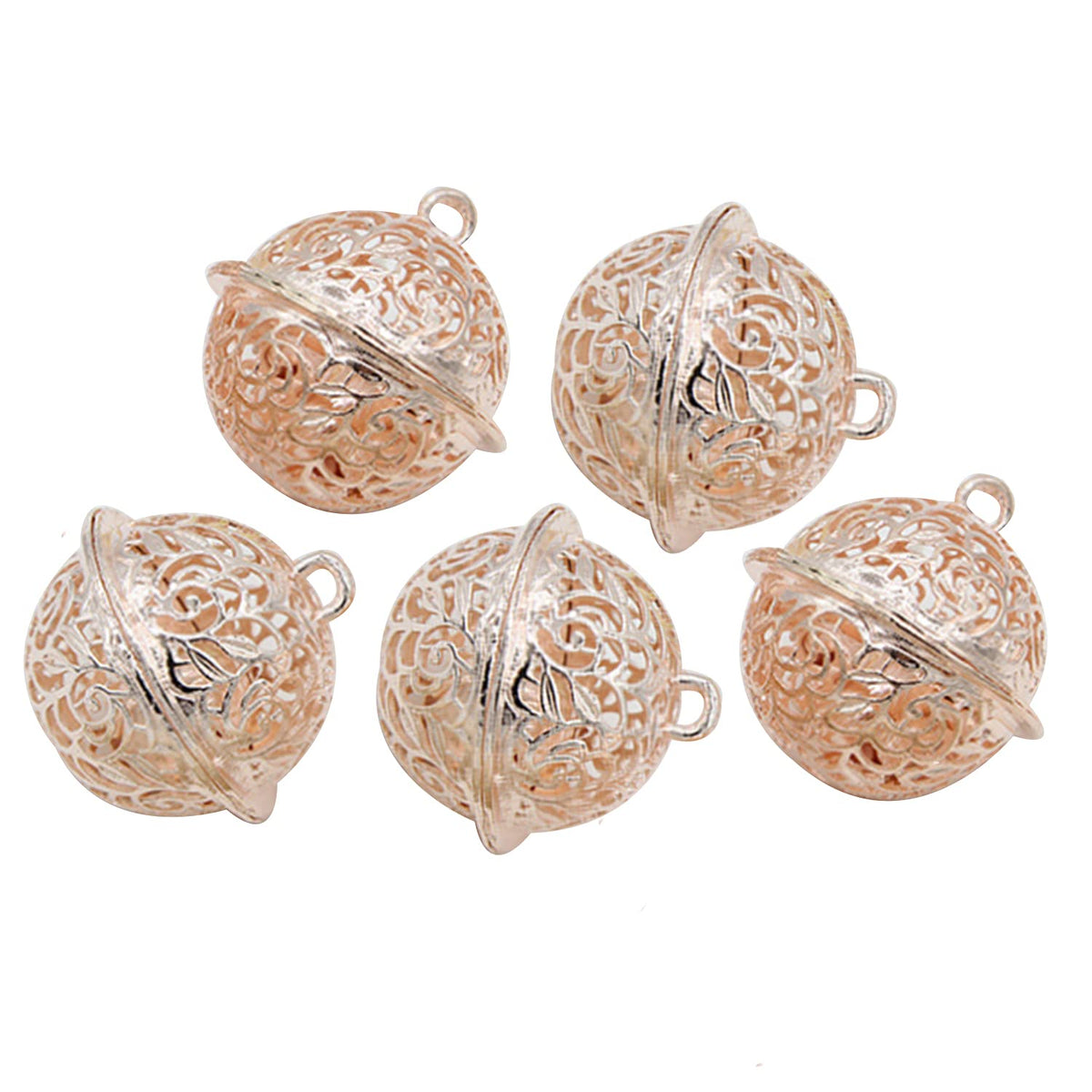 Ayecehi Diy Craft Bells, 5 Pack Pet Bell Dog Collar Bells,Vintage Brass Cat Collar Bells Pet Anti-Lost Bells