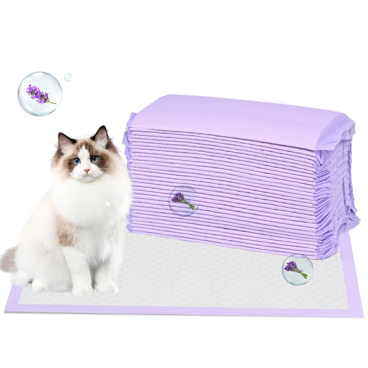 30 Count Cat Litter Pads 16.9 X 11.4 Inch Cat Pad Refills For Litter Box Super Absorbent Leak-Proof, Pee Pads For Cats Litter Bo