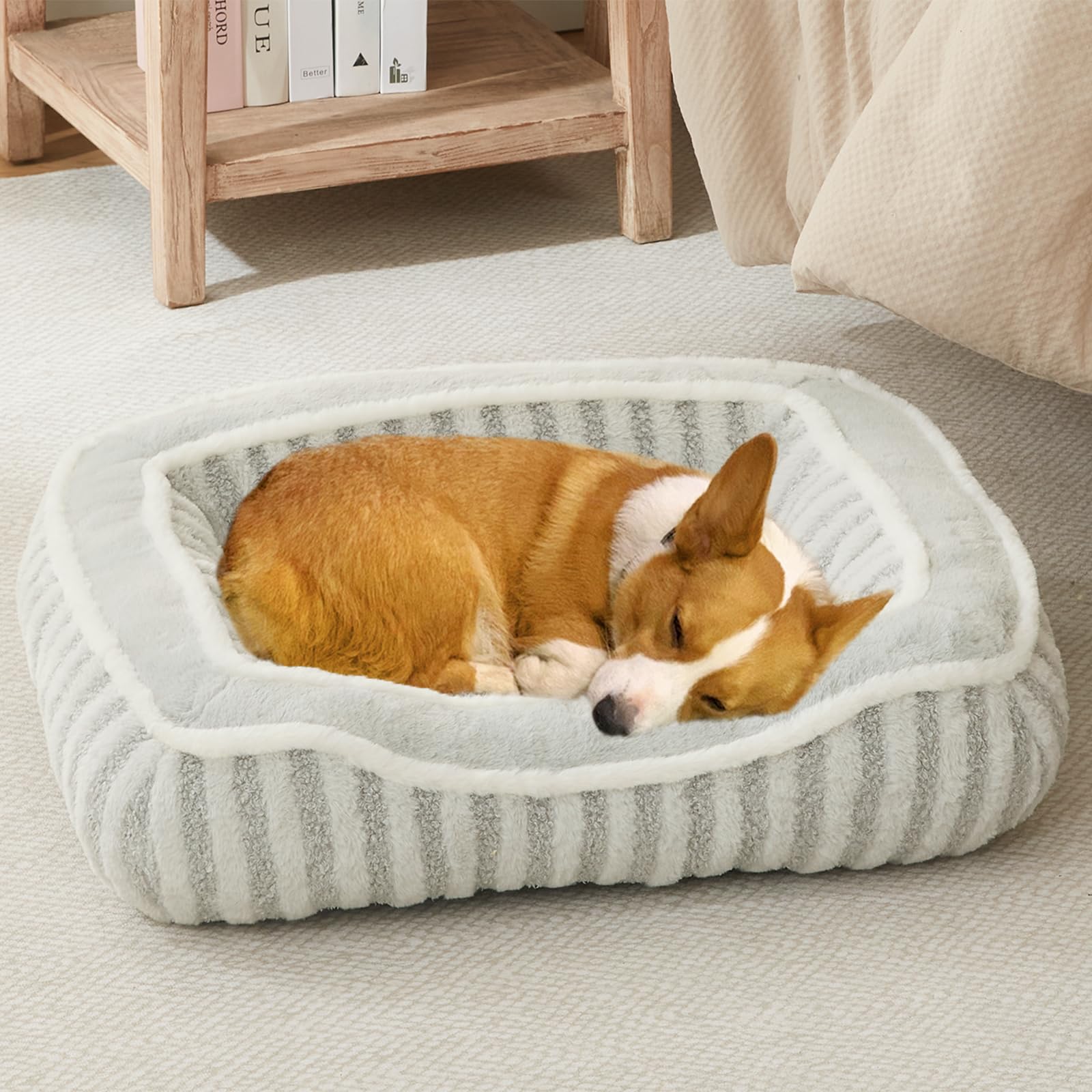 Debang Home Dog Bed For Small Dogs Breeds,Cat Bed,Puppy Soft Kennel Bed With Pillow,Washable Deluxe Plush Dog Crate Beds,Comfy D