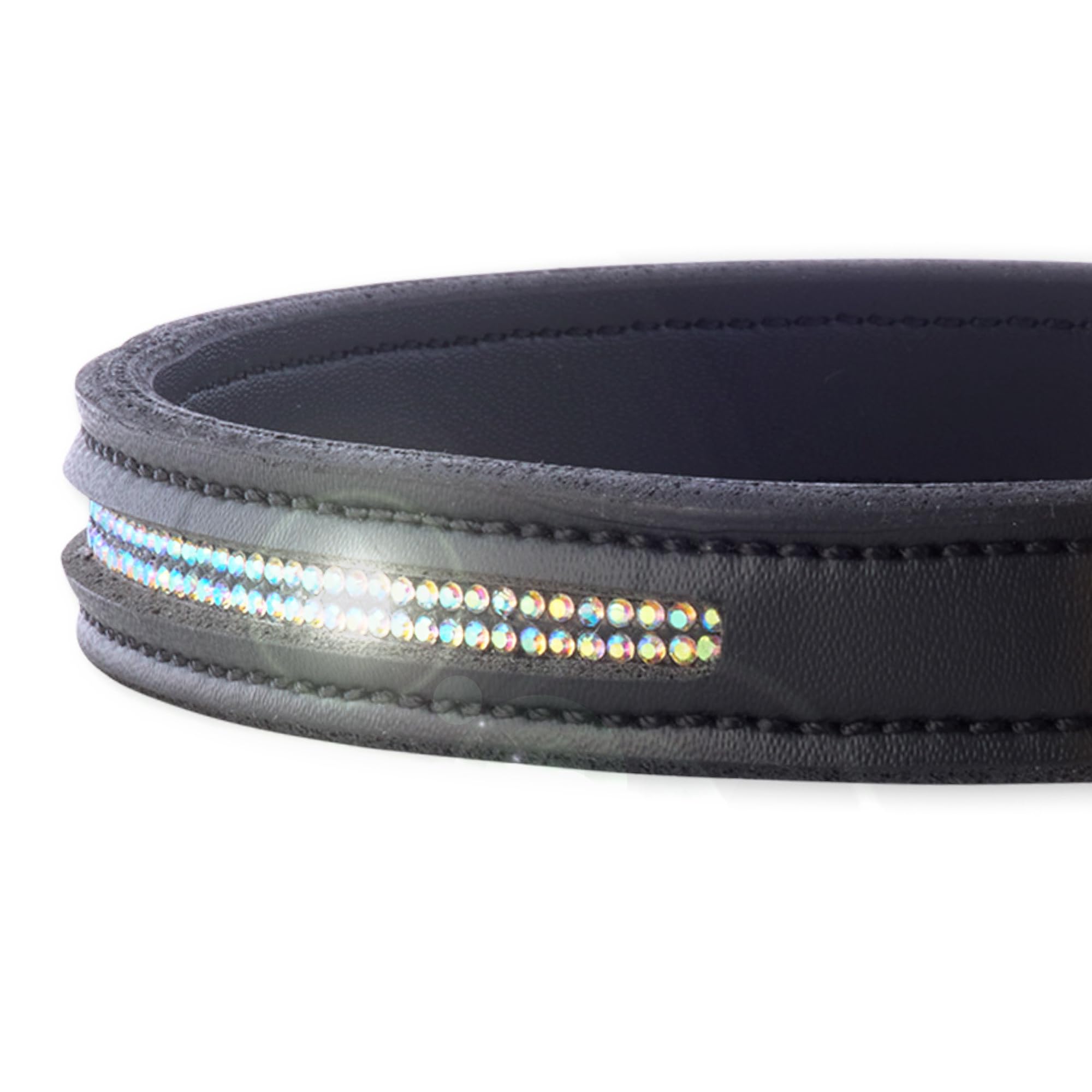 Pet Passion Adjustable Vegan Leather Dog Collar With Bling For Pets Small, Medium And Large Dogs, Black Bling, Small
