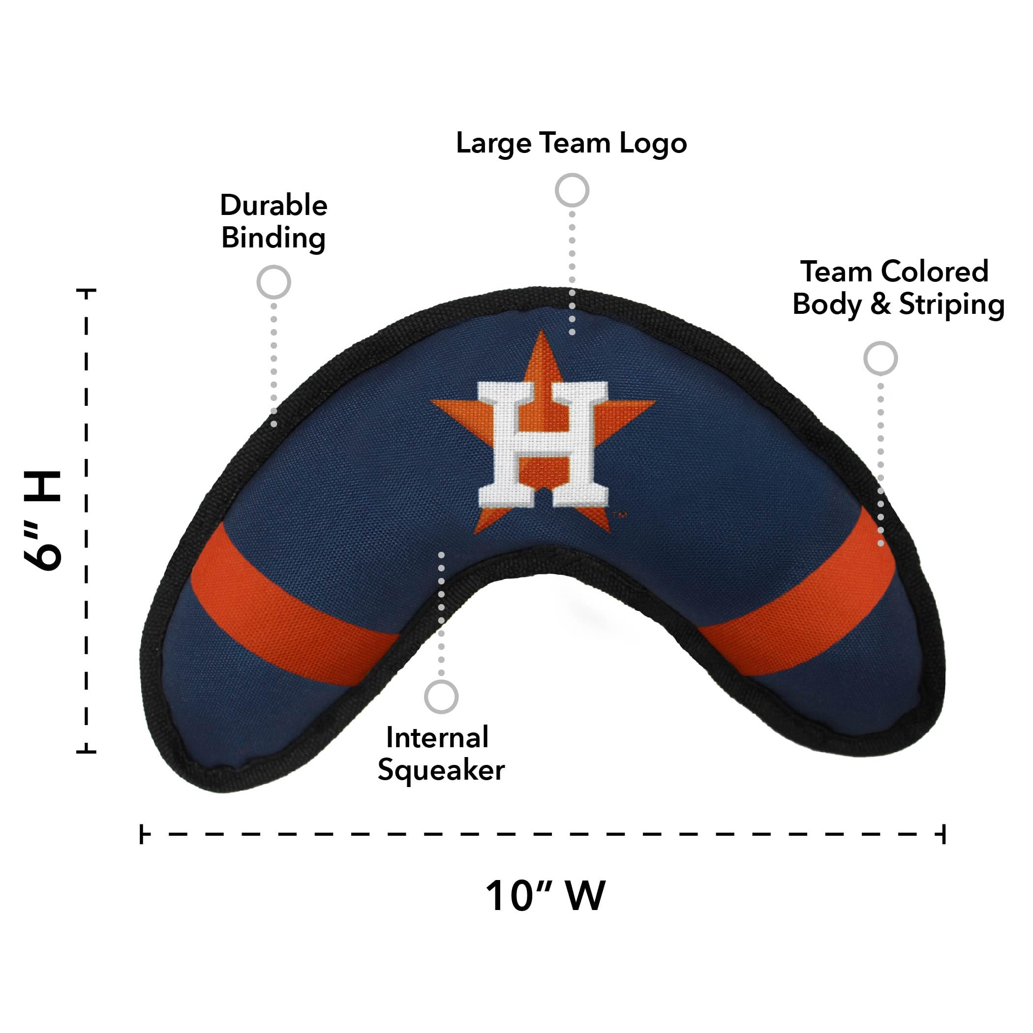 Pets First Mlb Houston Astros Boomerang Tough Nylon Toy For Dogs & Cats With Inner Squeaker.