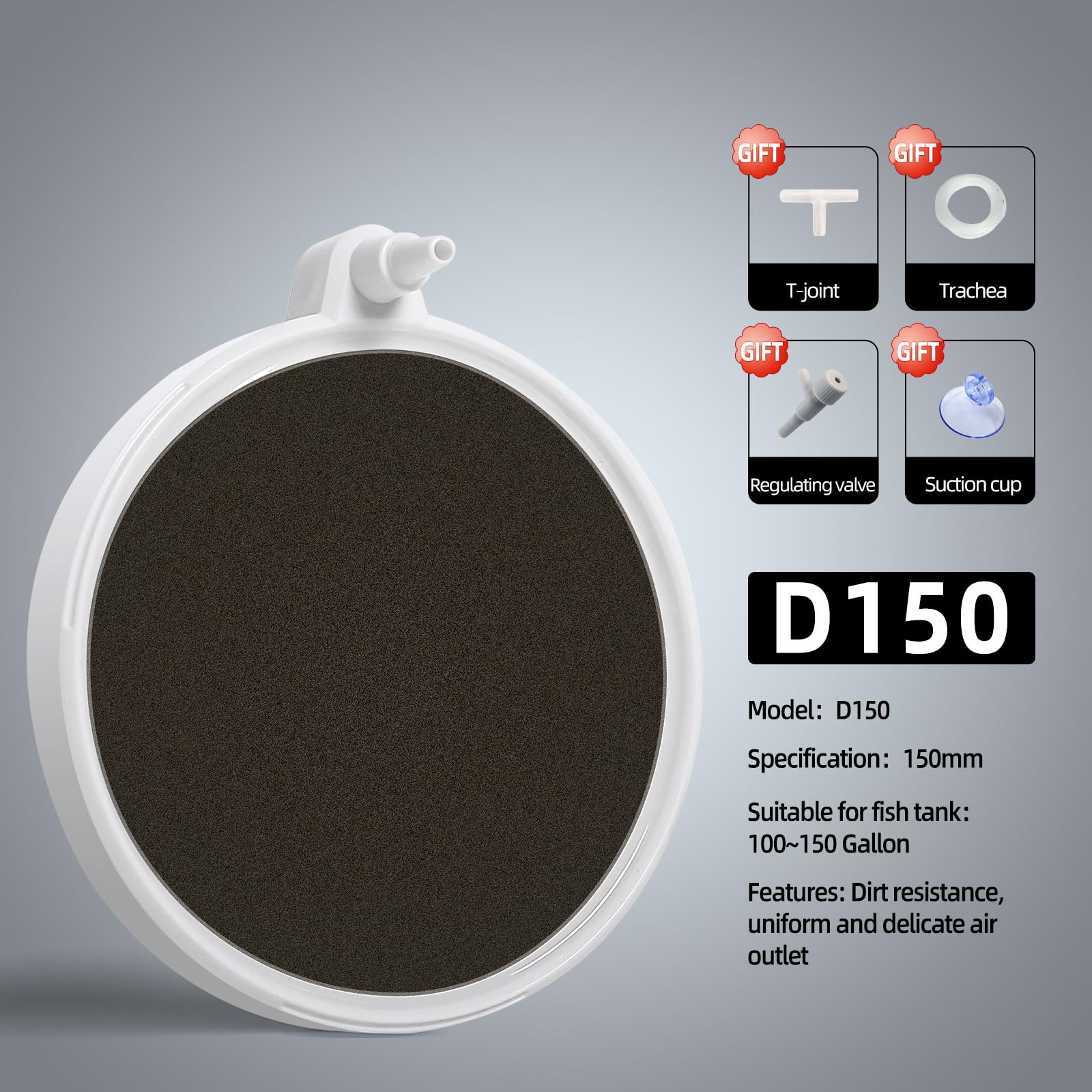 UPETTOOLS Nano Air Stone for Fish Tank - 6 Inch Quiet Aquarium Bubbler Stone Kit, Ultra-High Dissolved Oxygen Diffuser Aquarium