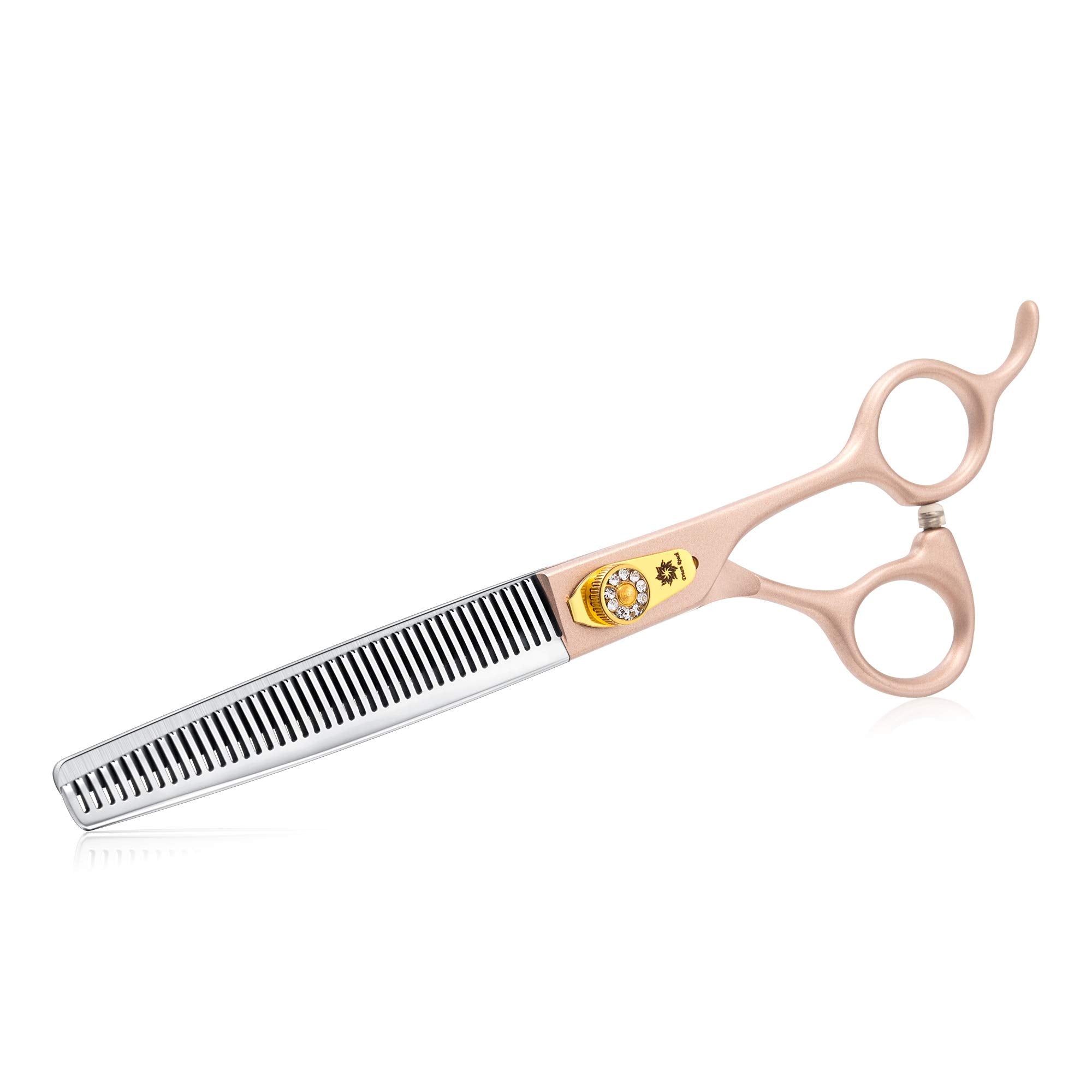 7 Inches Professional Pet Grooming Scissor, 440C Japanese Steel Straight & Curved & Thinning & Chunker Shears/Scissors For Dog Cat And More Pets (7 Inch-Grooming Scissors Set)