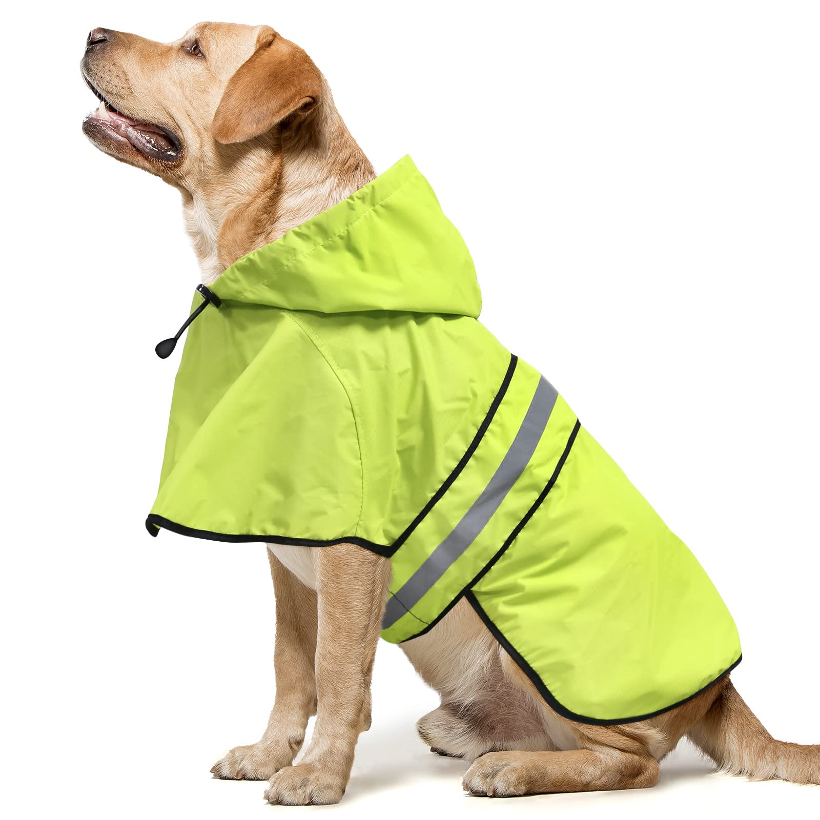 Domagiker Dog Raincoat Hooded - Adjustable Lightweight Pet Slicker Poncho Rain Coat, Safety Reflective Dog Rain Jacket Raincoats