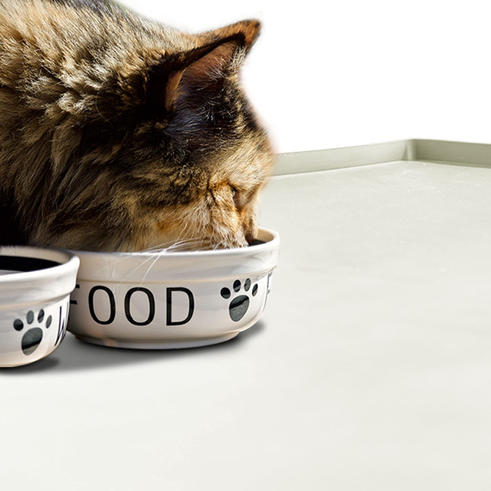 EIOKIT Dog Food Mat,Silicone Waterproof Food Tray,Non Slip Pet Bowl Mats Placemat,0.6  Raised Edge,Suitable for Most Small and M