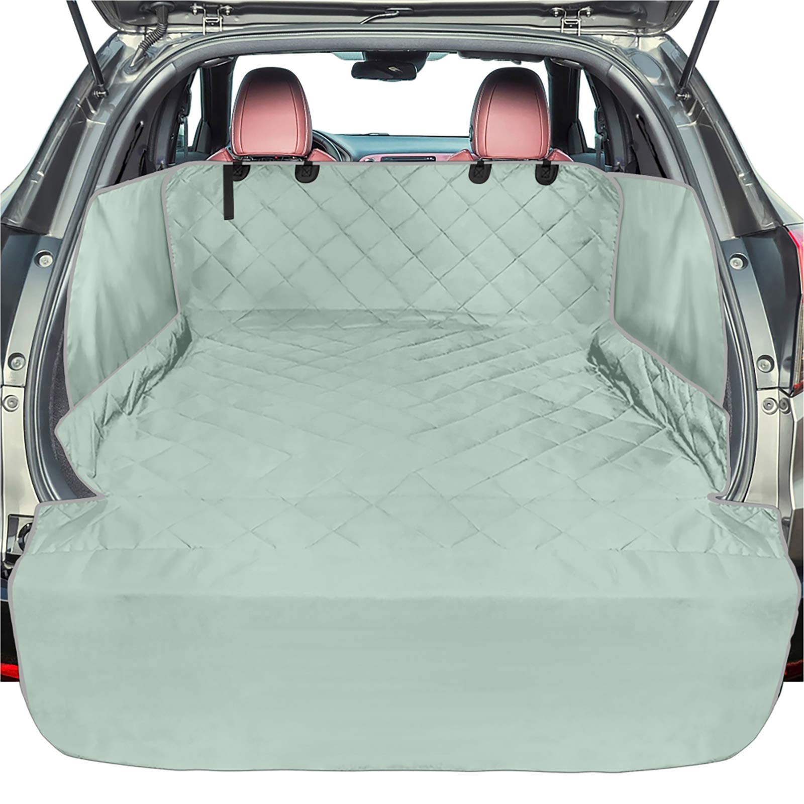 F-color SUV Cargo Liner for Dogs - Waterproof Pet Cargo Liner with Side Flaps, Comfort Dog Cargo Cover with Bumper Flap, Scrachp