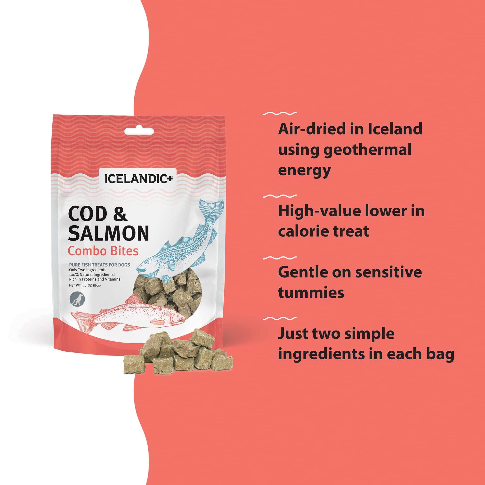 Icelandic Dog Combo Bites Cod Salmon 6Ct