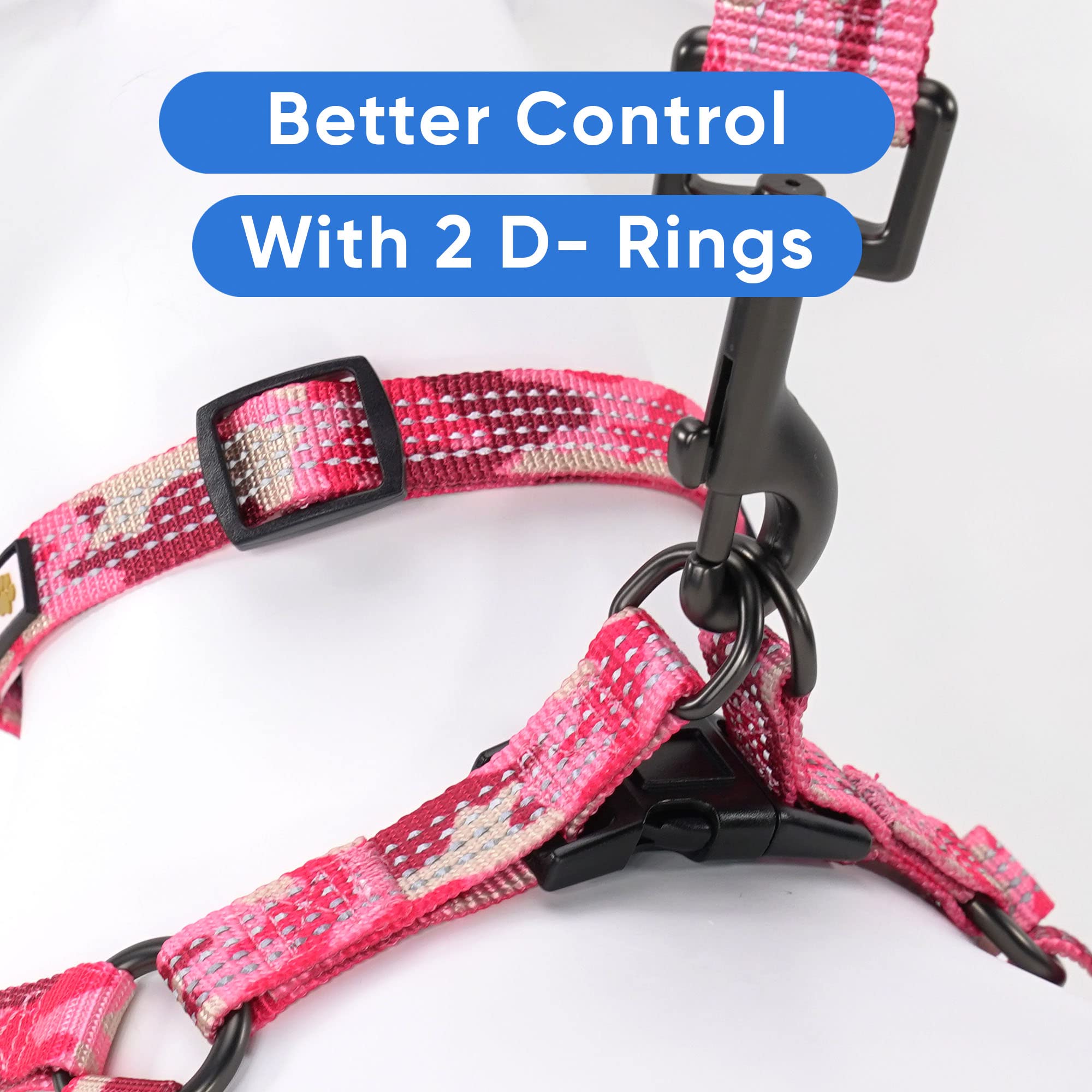 Pawtitas Reflective Step In Dog Harness Or Reflective Vest Harness, Comfort Control, Training Walking Of Your Puppy/Dog Small Dog Harness S Pink Camouflage Dog Harness