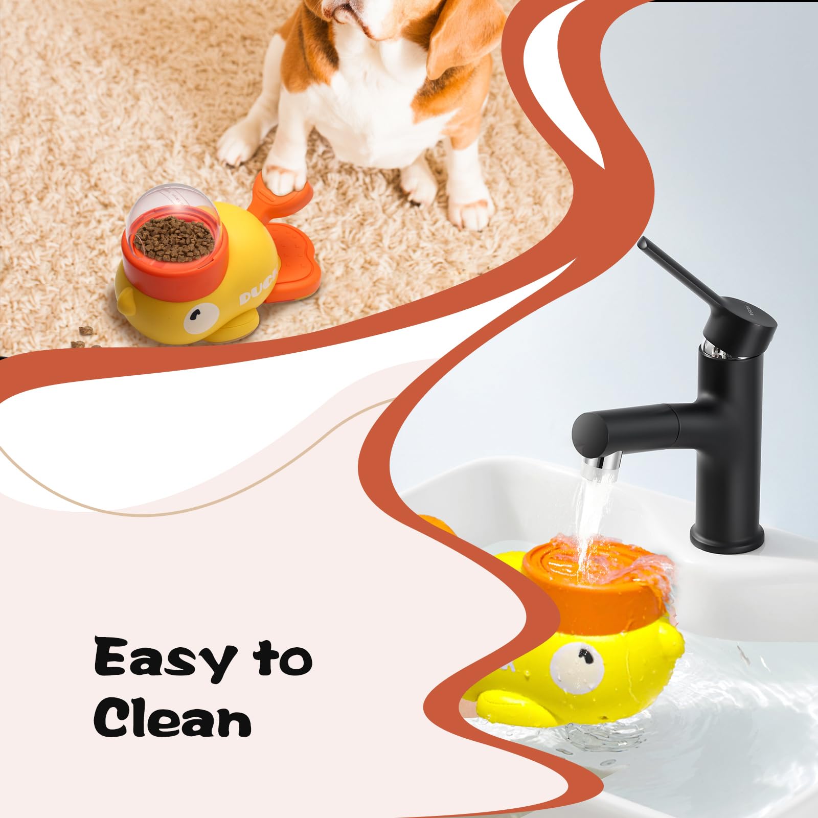 DZHPSRSZ Dog Treat Dispenser Toy Interactive,Duck Pet Feeder,Puzzle Toys for Dogs or Cat,Duck Pet Feeder to Focus Dogs Attentio