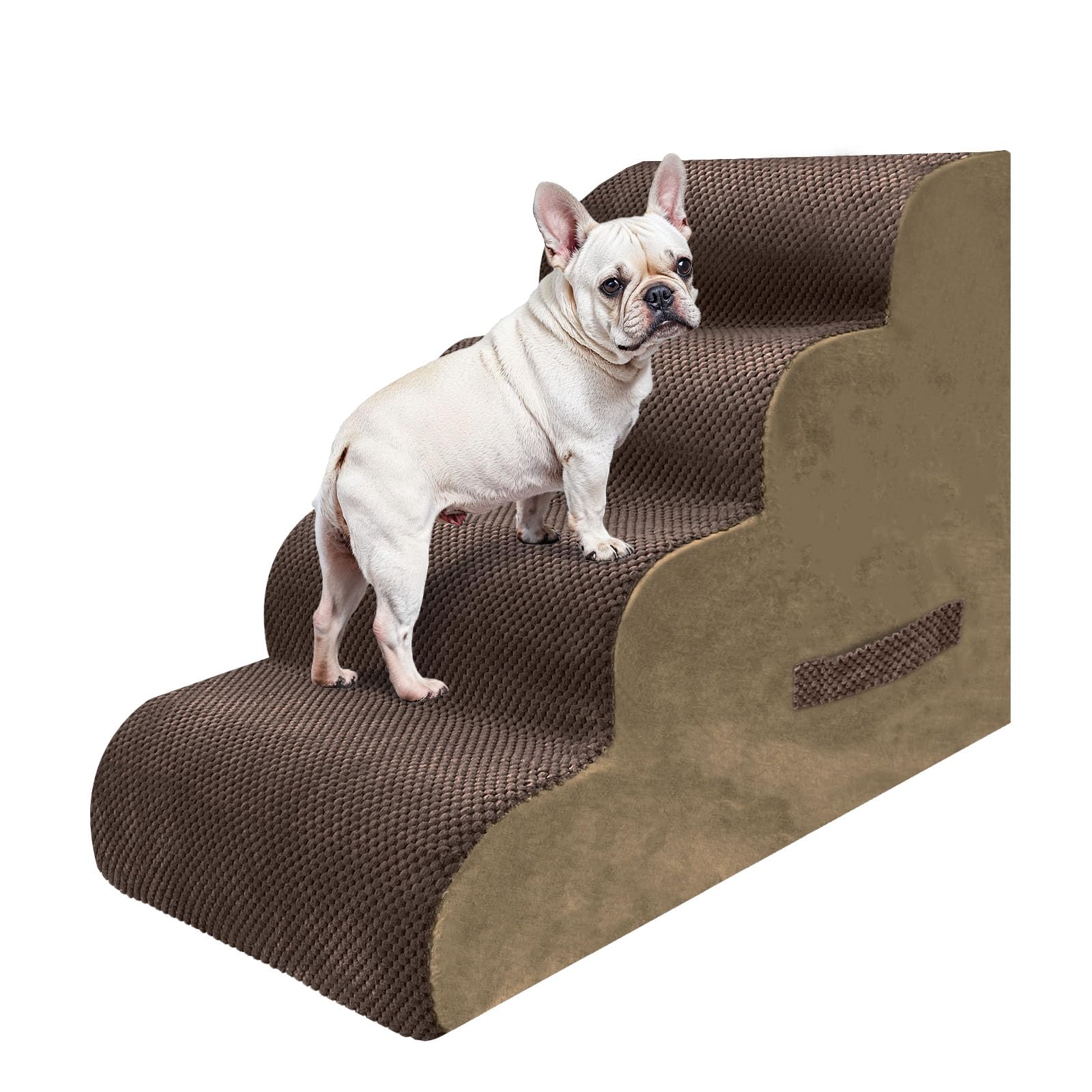 PAWSCART Dog Stairs for Dogs and Cats, 4-Step Dog Steps for Bed, 19.6 H Pet Stairs for High Bed, Pet Ramp for Couch, Sofa, Non-S