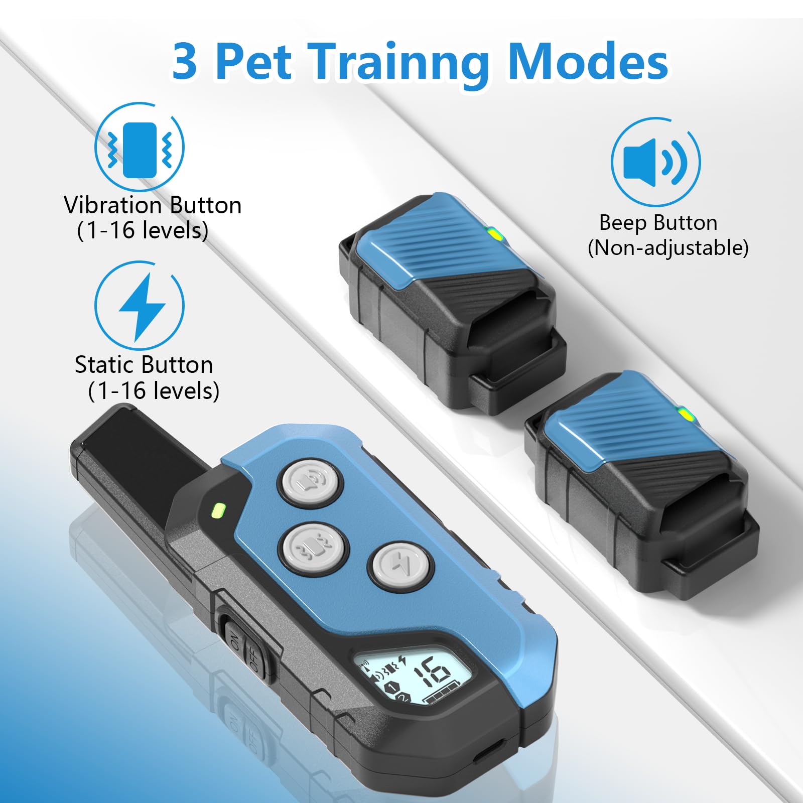Snsng Shock Collar For Dogs, Dog Training Collar With Remote Control For 2 Dogs, 3 Training Modes With Beep, Vibration And Satic