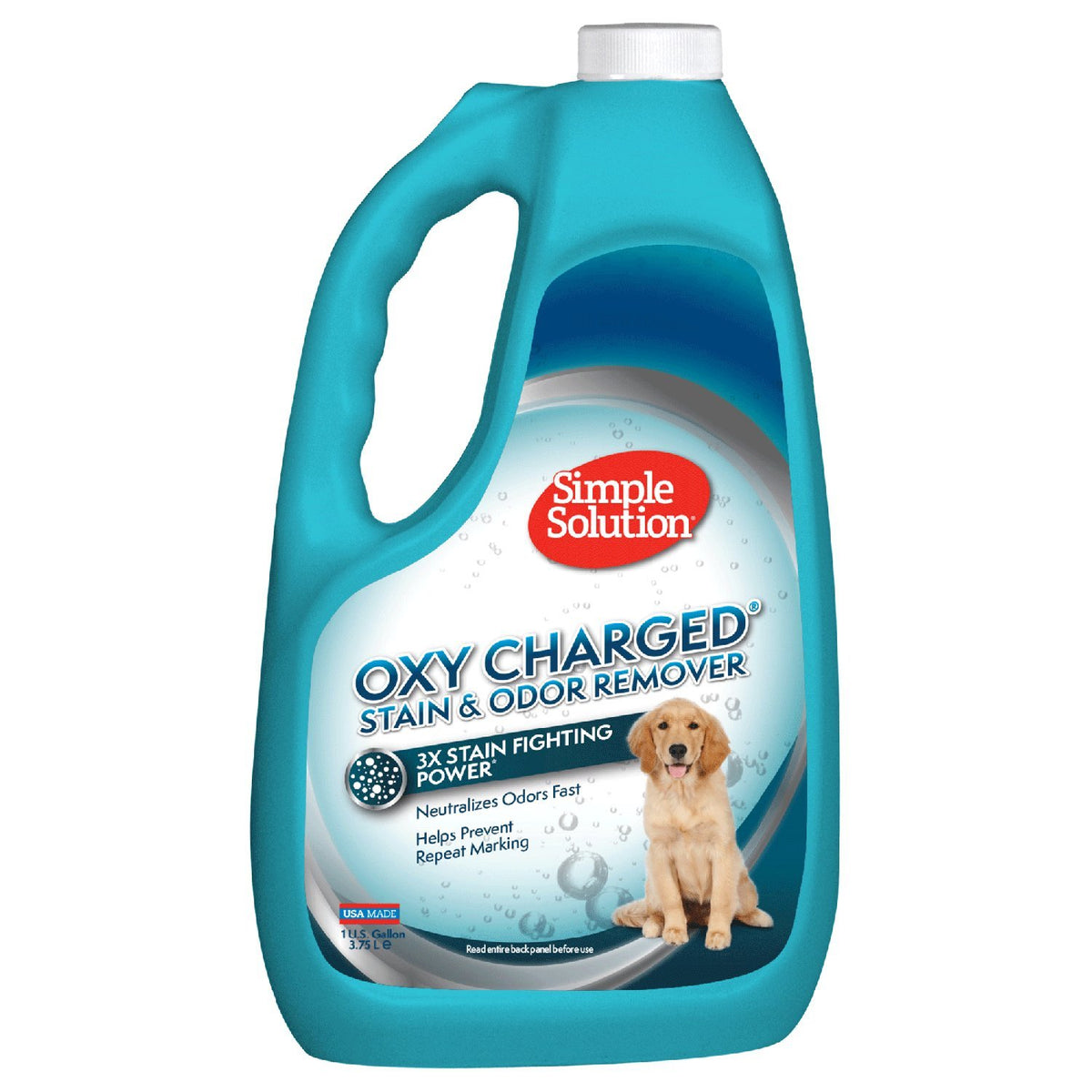 Simple Solution Oxy Charged Pet Stain And Odor Remover | Eliminates Pet Stains And Odors With 3X Cleaning Power | 1 Gallon
