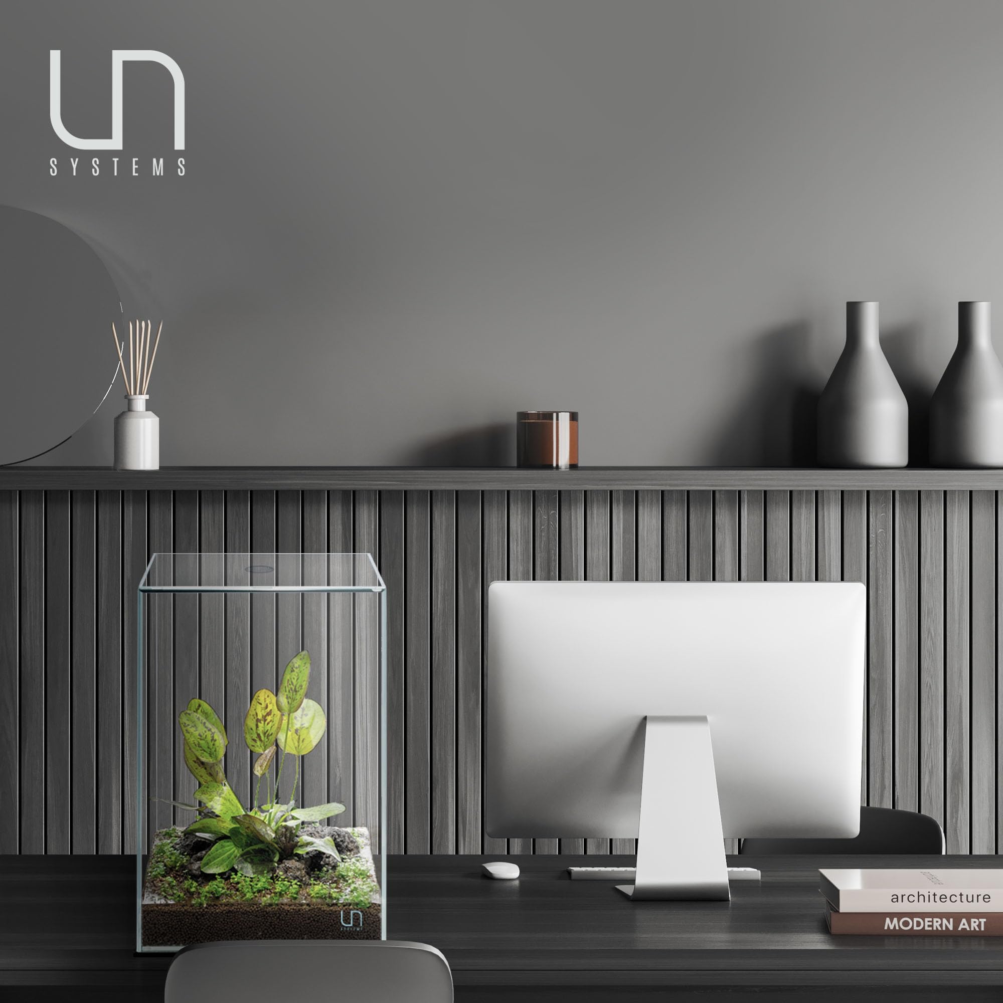 Ultum Nature Systems Prism Rimless Glass Aquarium - Cube Tank With Mitered Lid, Tall Nano Fish Tank For Home & Office - Uns Pris