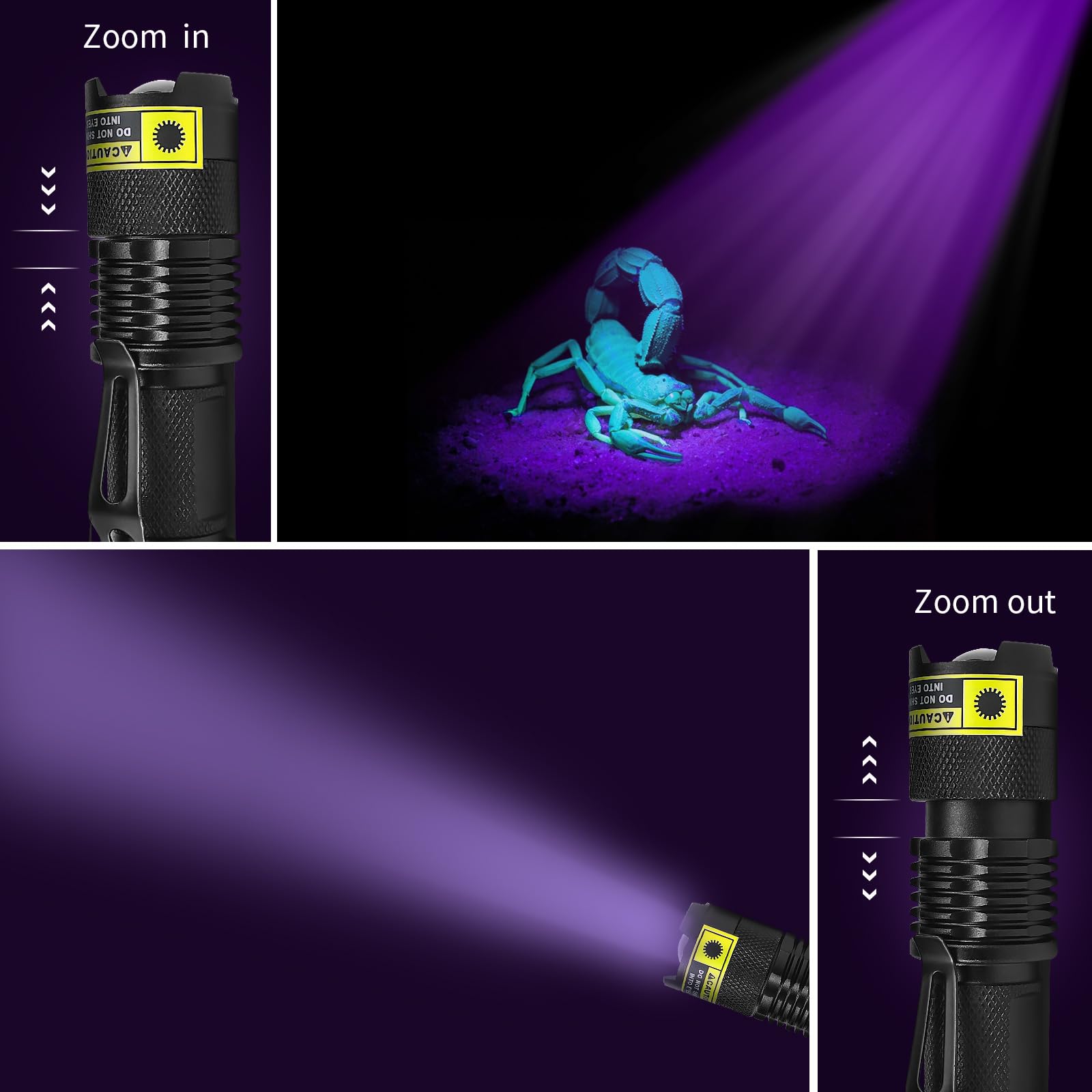 Eowco 395Nm Uv Flashlight, Mini Ultraviolet Blacklight Detector For Dry Dog Urine, Pet Stains, Small Led Black Light Torch For U