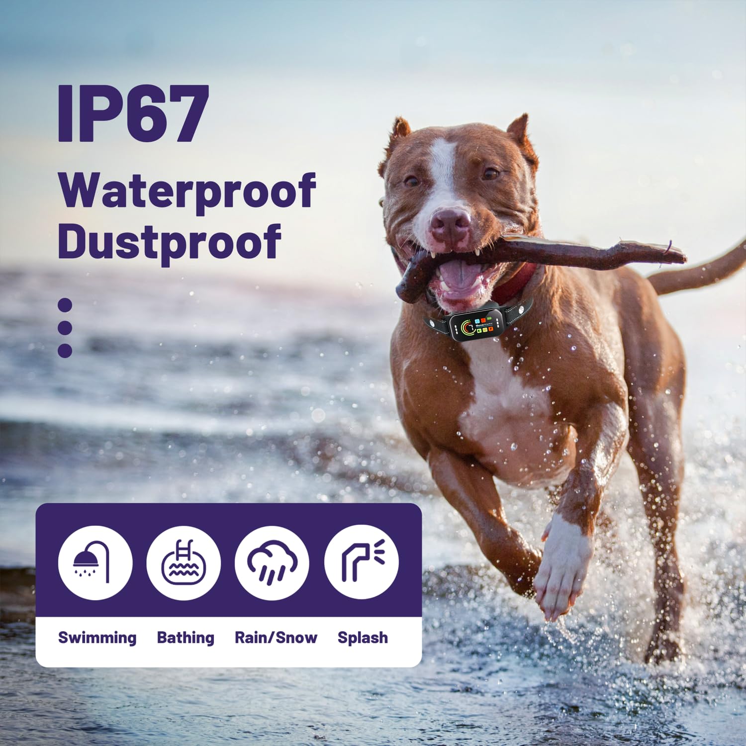 Bark Collar,Bark Collar For Large Medium Small Dogs 8-120Lbs,Rechargeable Anti Bark Training Collar With 7 Adjustable Sensitivit