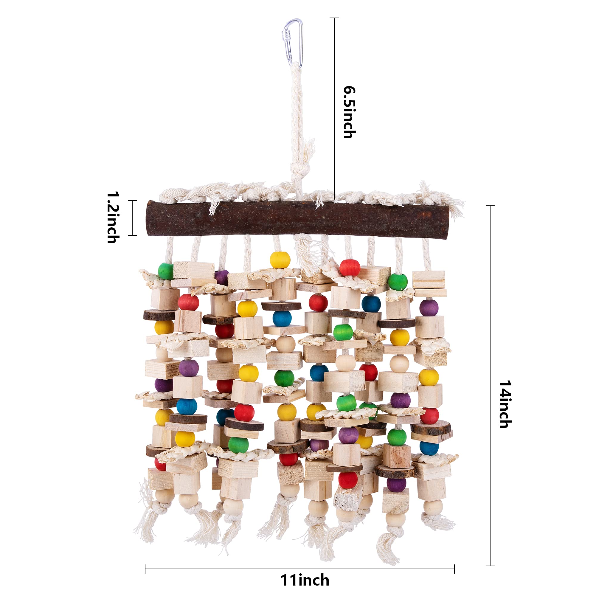 Deloky Large Bird Parrot Chewing Toy -Natural Wooden Blocks Bird Parrot Tearing Toys Suggested For Large Macaws Cokatoos,African Grey And A Variety Of Amazon Parrots (Natural)