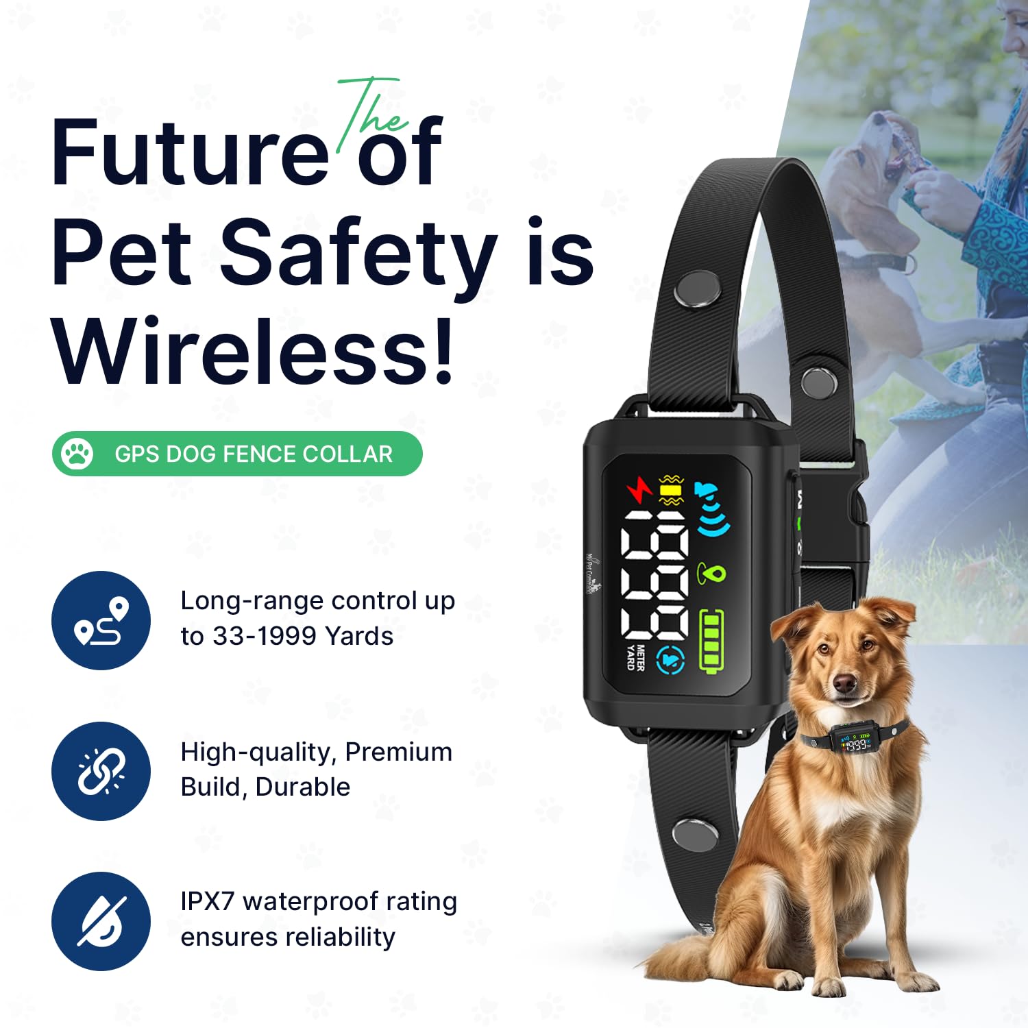 My Pet Command GPS Dog Collar Fence System New Generation Dec 2024 Wireless Perimeter Fence for Dogs Containment System Boundary